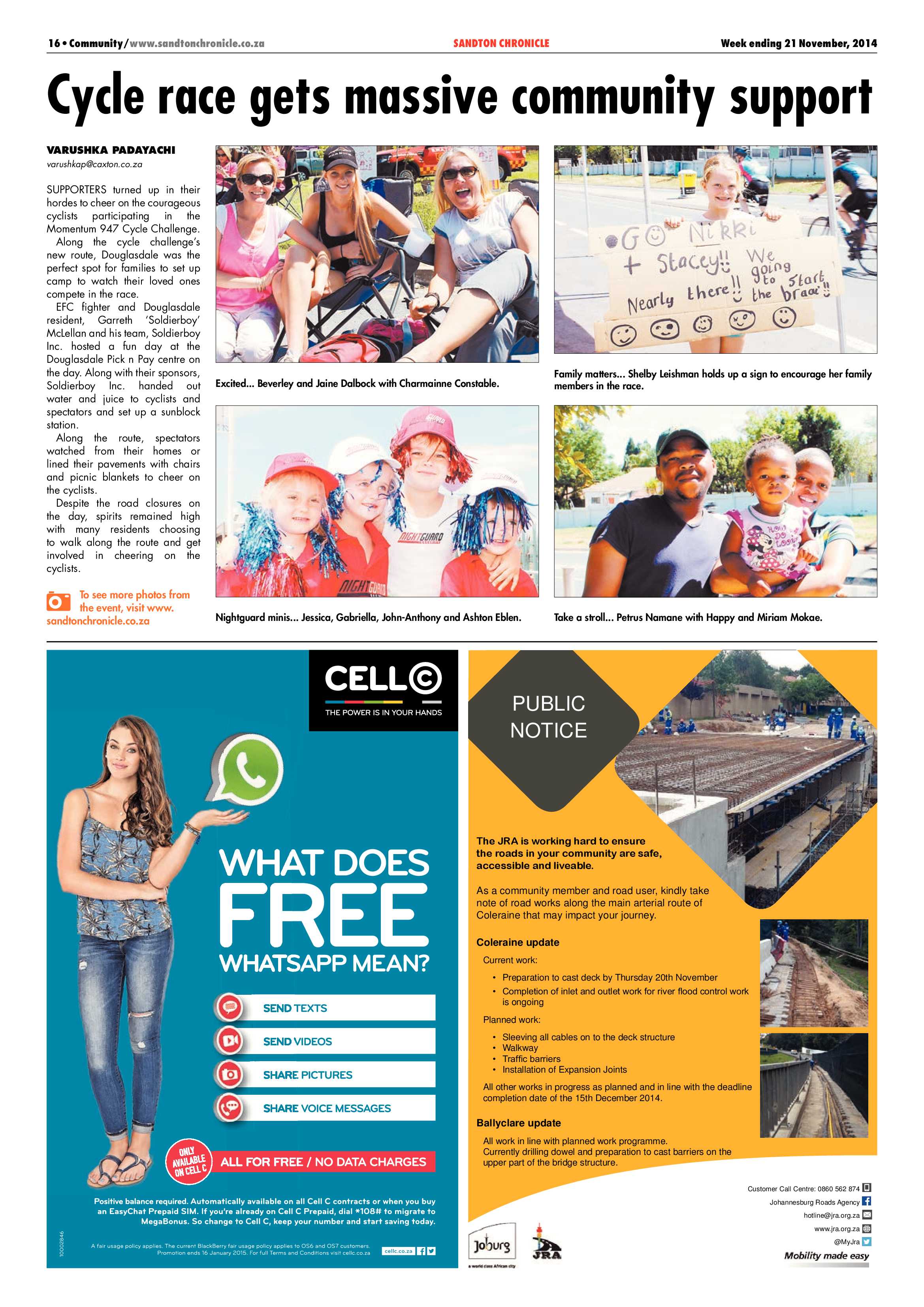 Sandton Chronicle 21 November 2014 page 16
