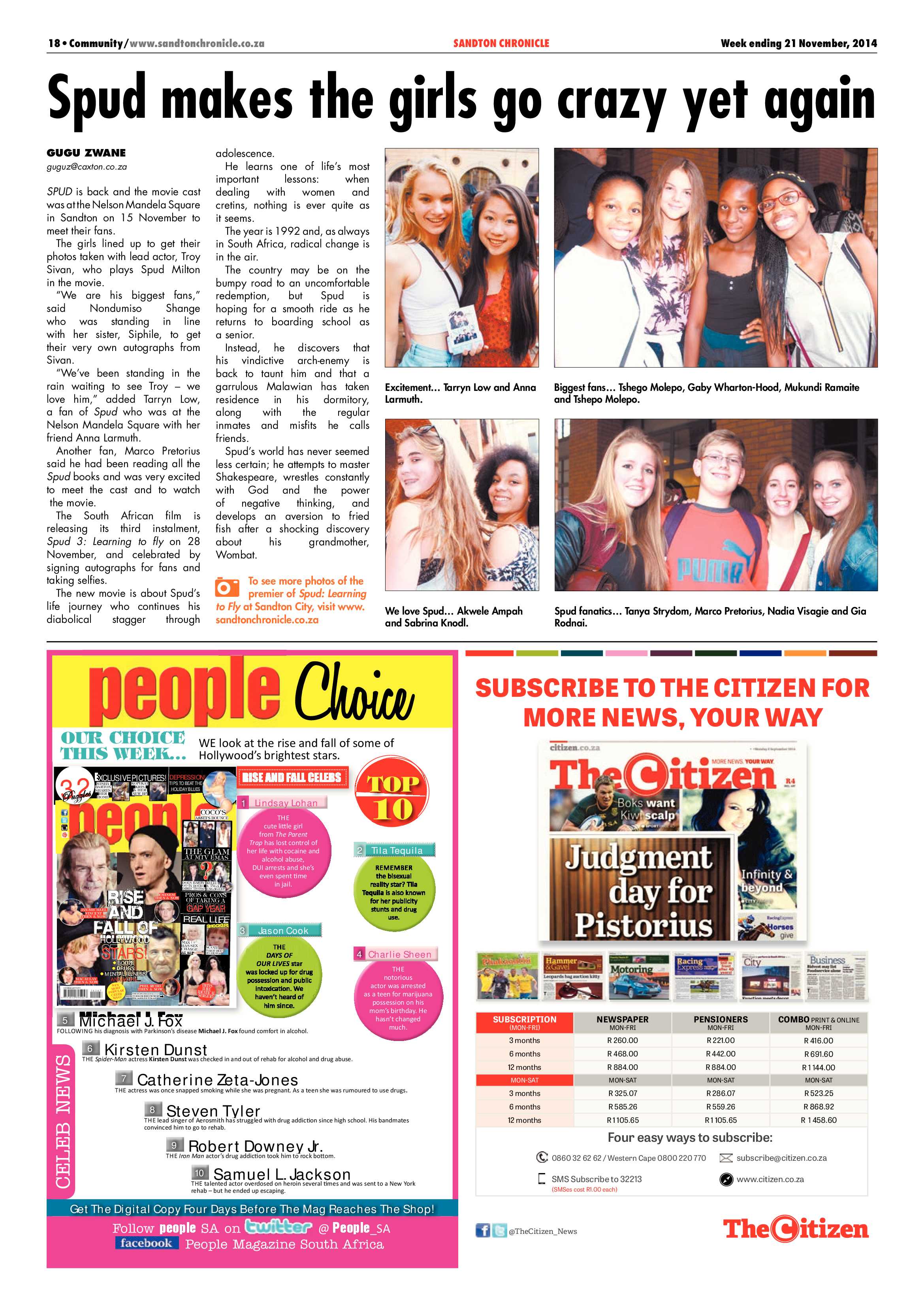 Sandton Chronicle 21 November 2014 page 18