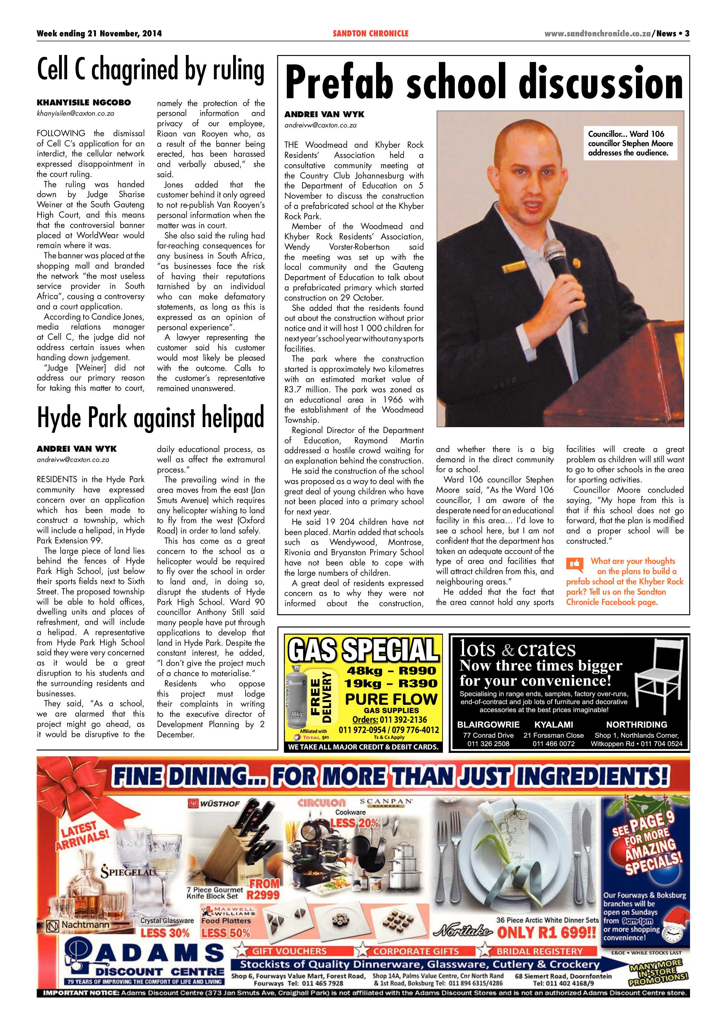 Sandton Chronicle 21 November 2014 page 3