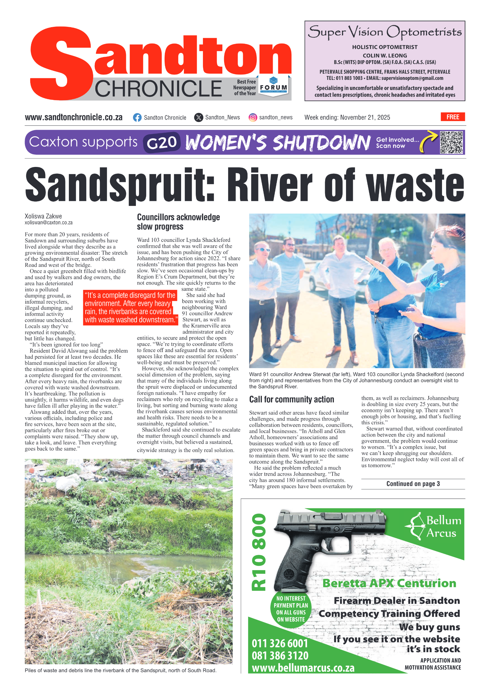 Sandton Chronicle 21 November 2025 page 1