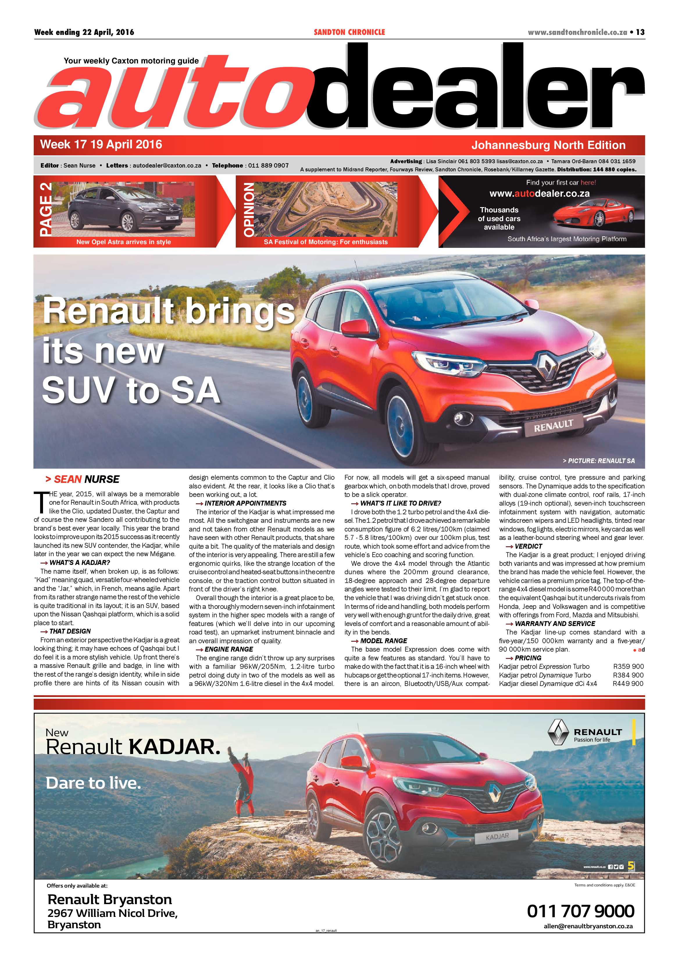 Sandton Chronicle 22 April 2016 page 13