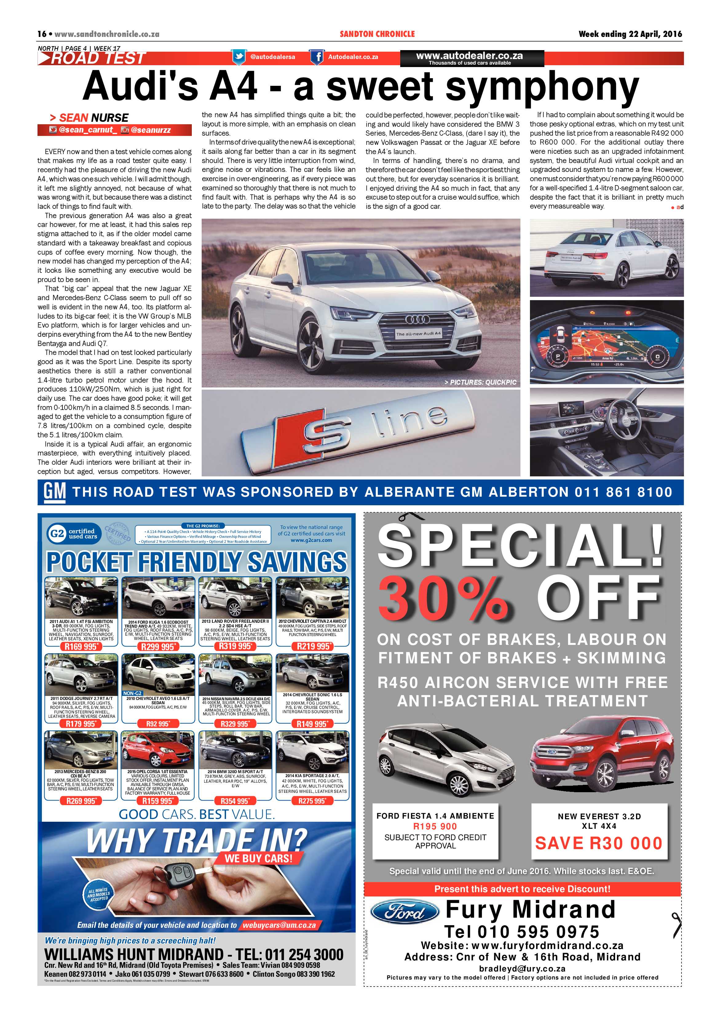 Sandton Chronicle 22 April 2016 page 16