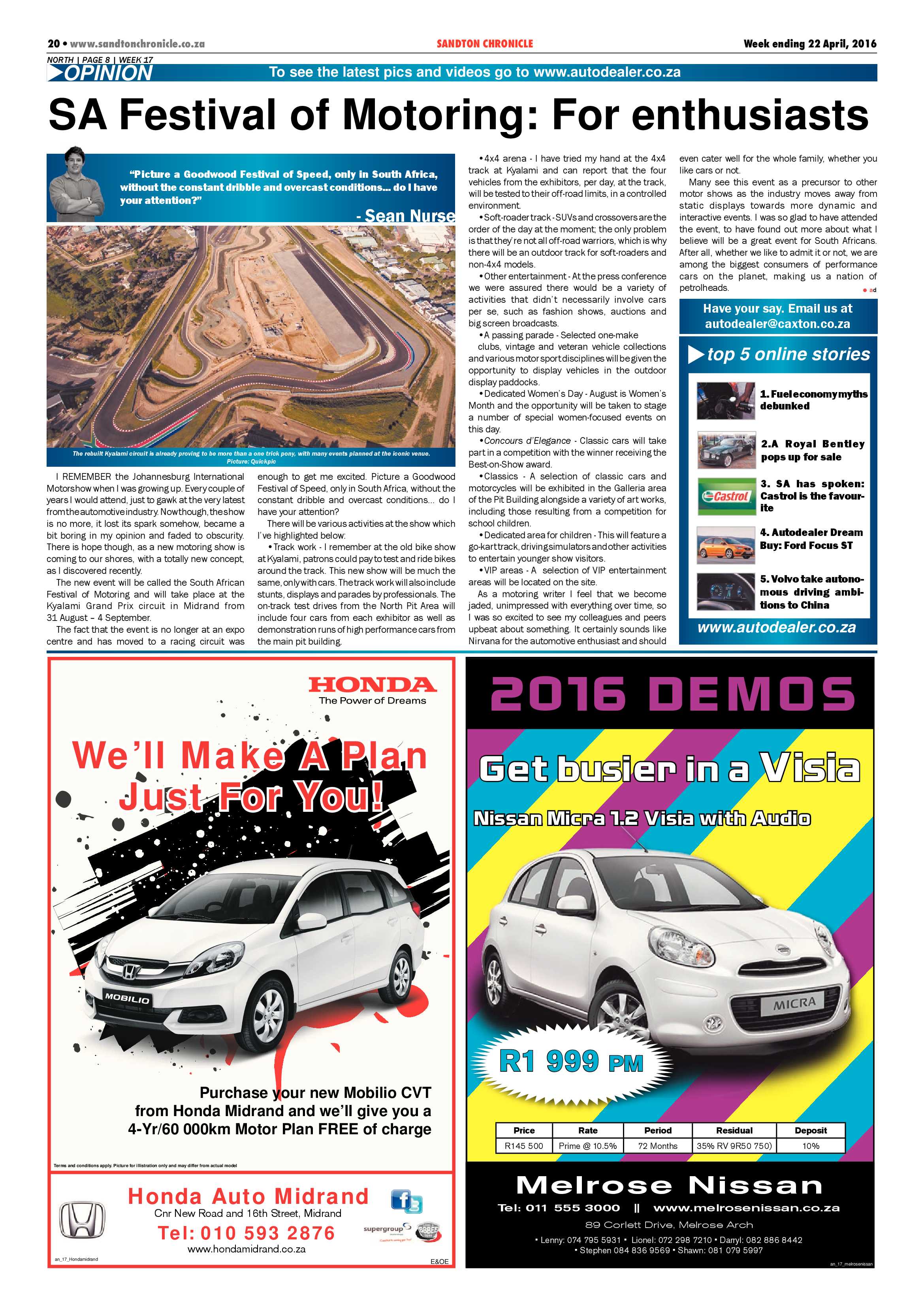 Sandton Chronicle 22 April 2016 page 20
