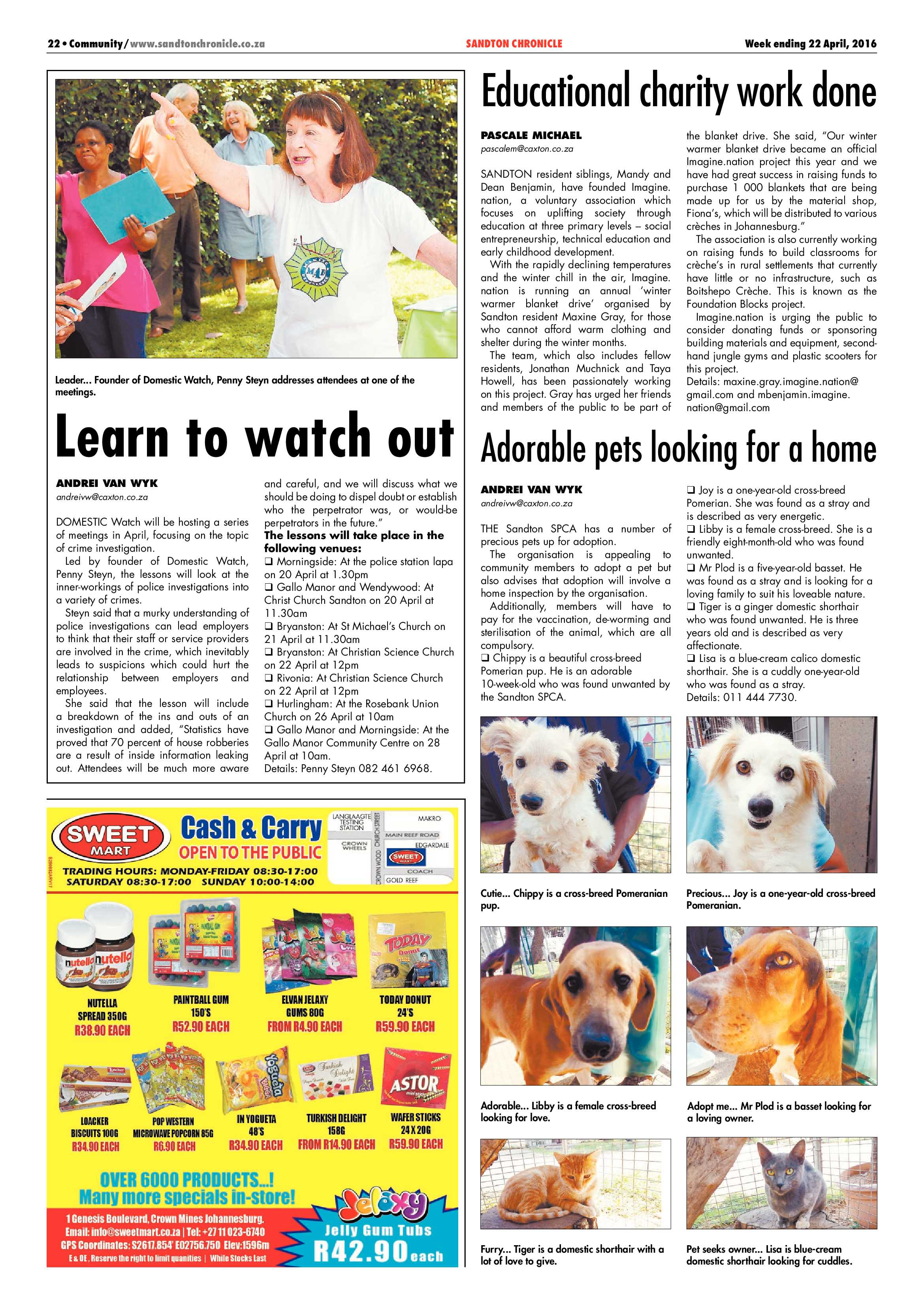 Sandton Chronicle 22 April 2016 page 22