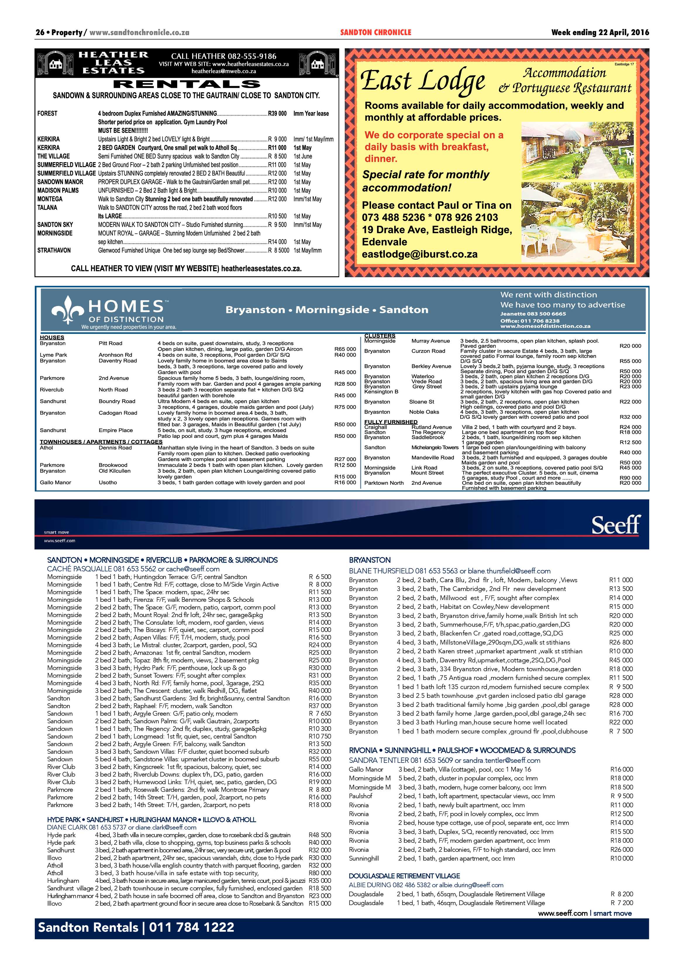 Sandton Chronicle 22 April 2016 page 26
