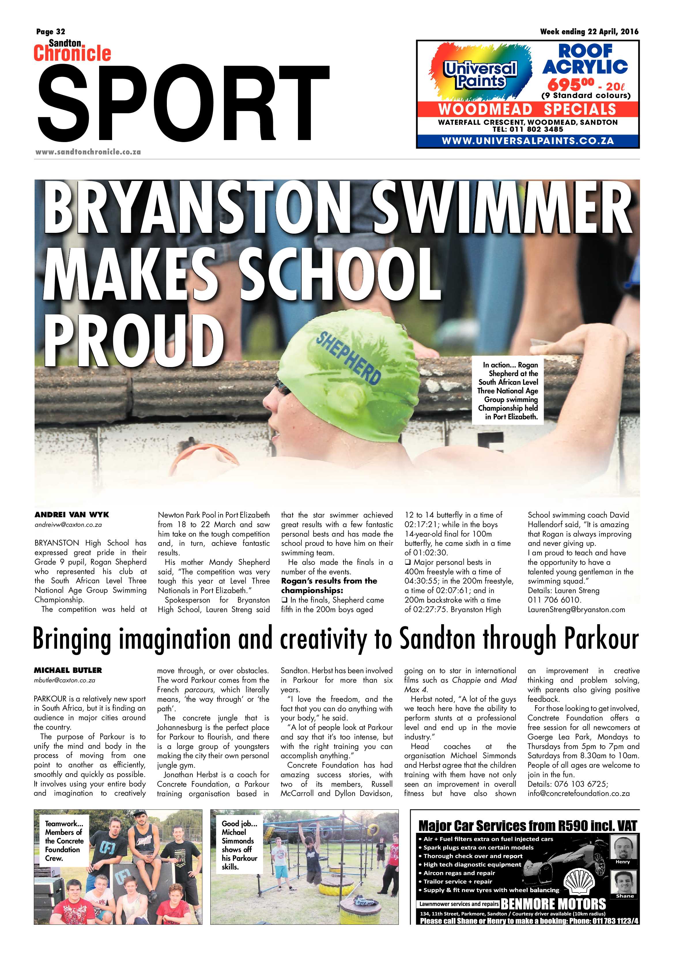 Sandton Chronicle 22 April 2016 page 32