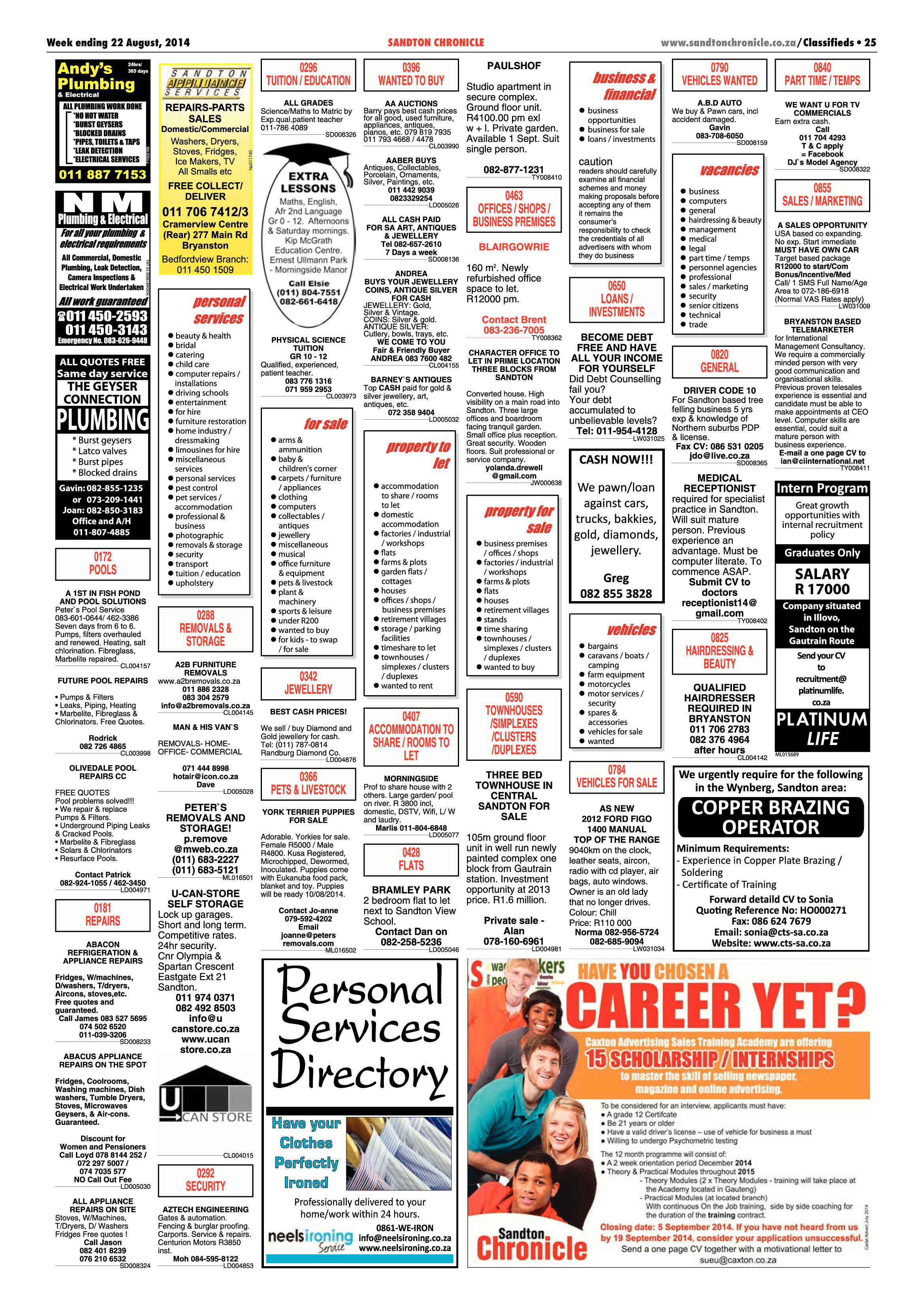 Sandton Chronicle 22 August 2014 page 45