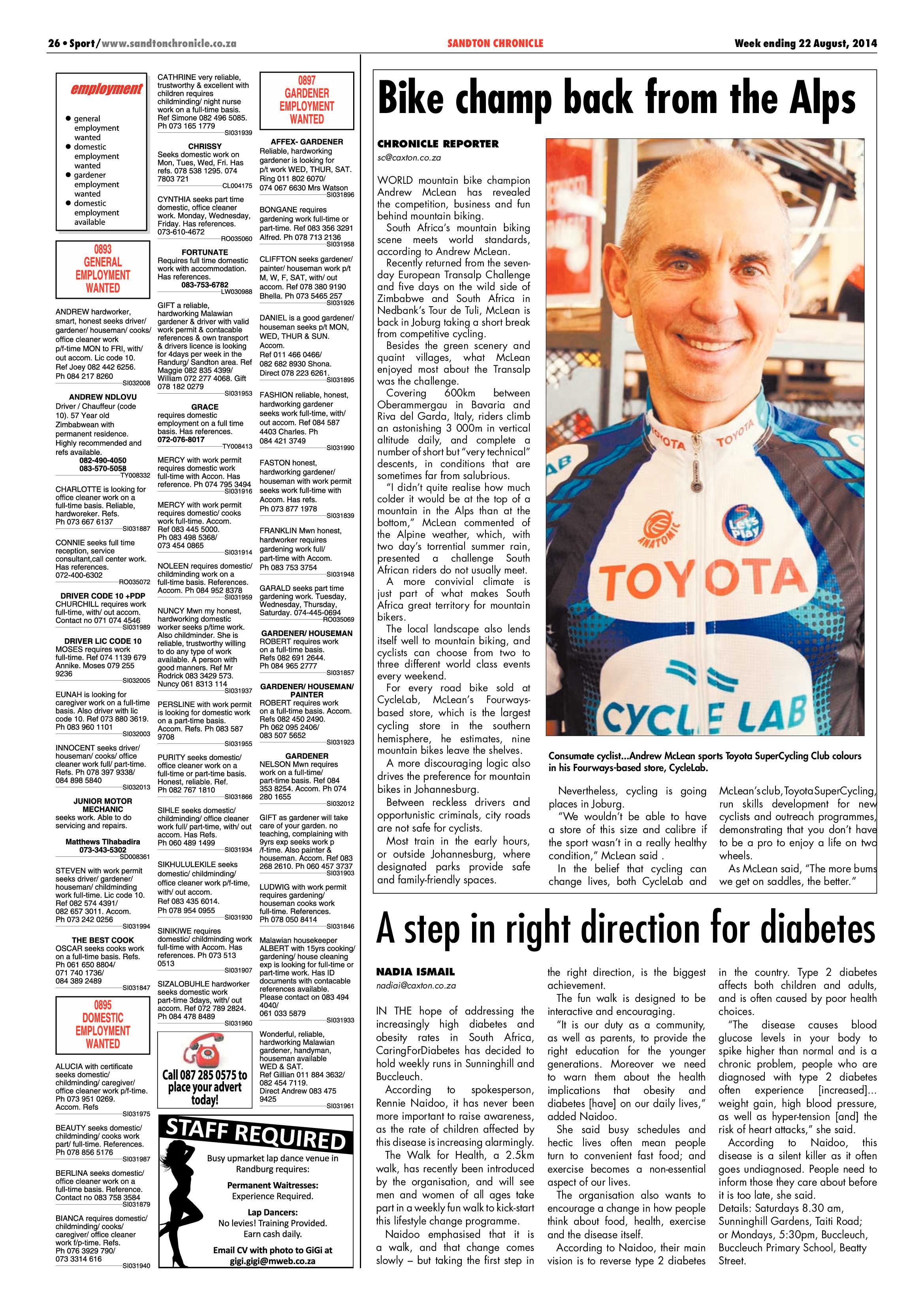 Sandton Chronicle 22 August 2014 page 46