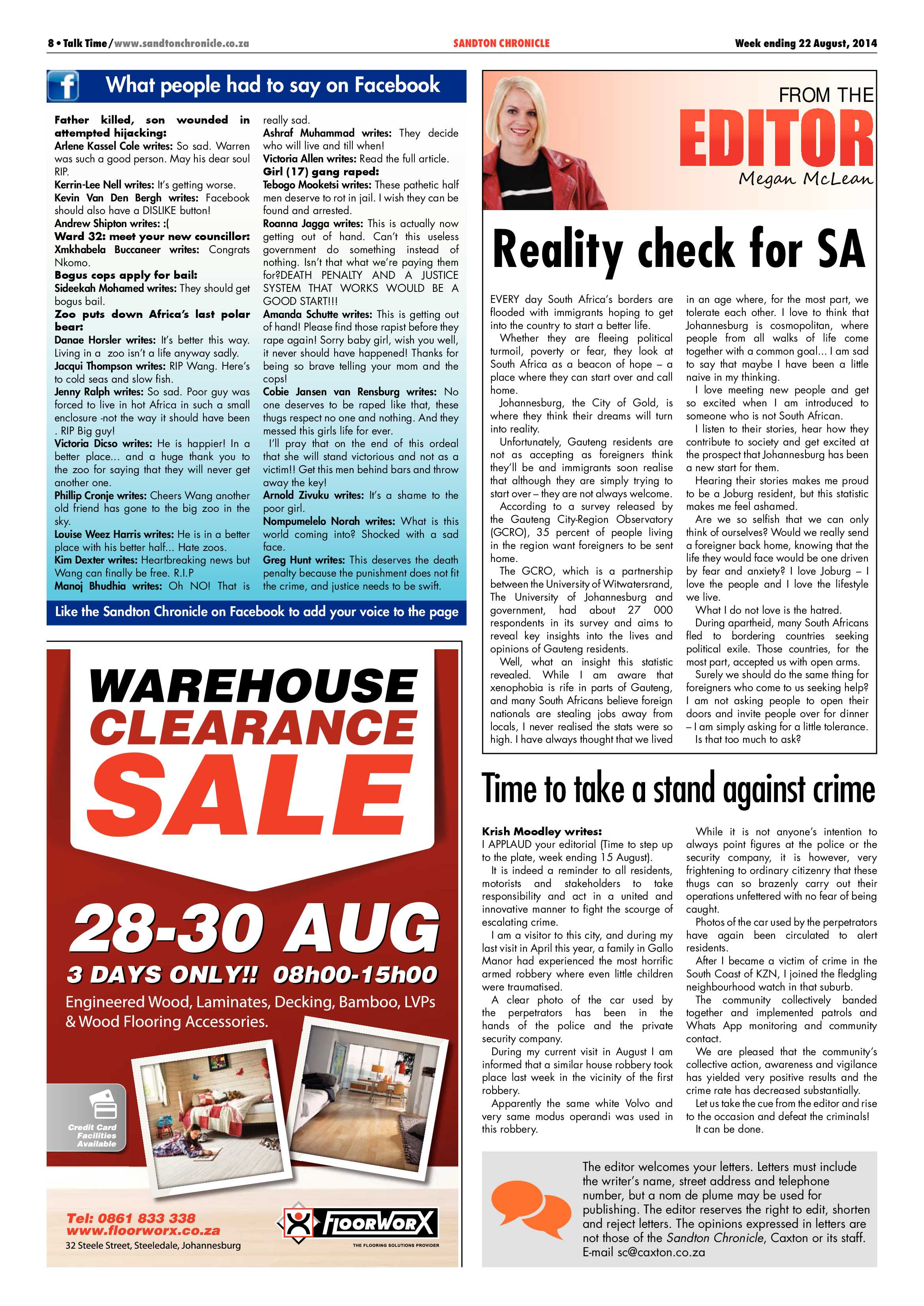 Sandton Chronicle 22 August 2014 page 8
