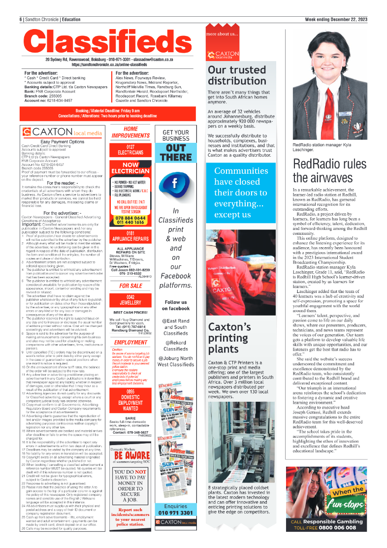 Sandton Chronicle 22 December 2023 page 6