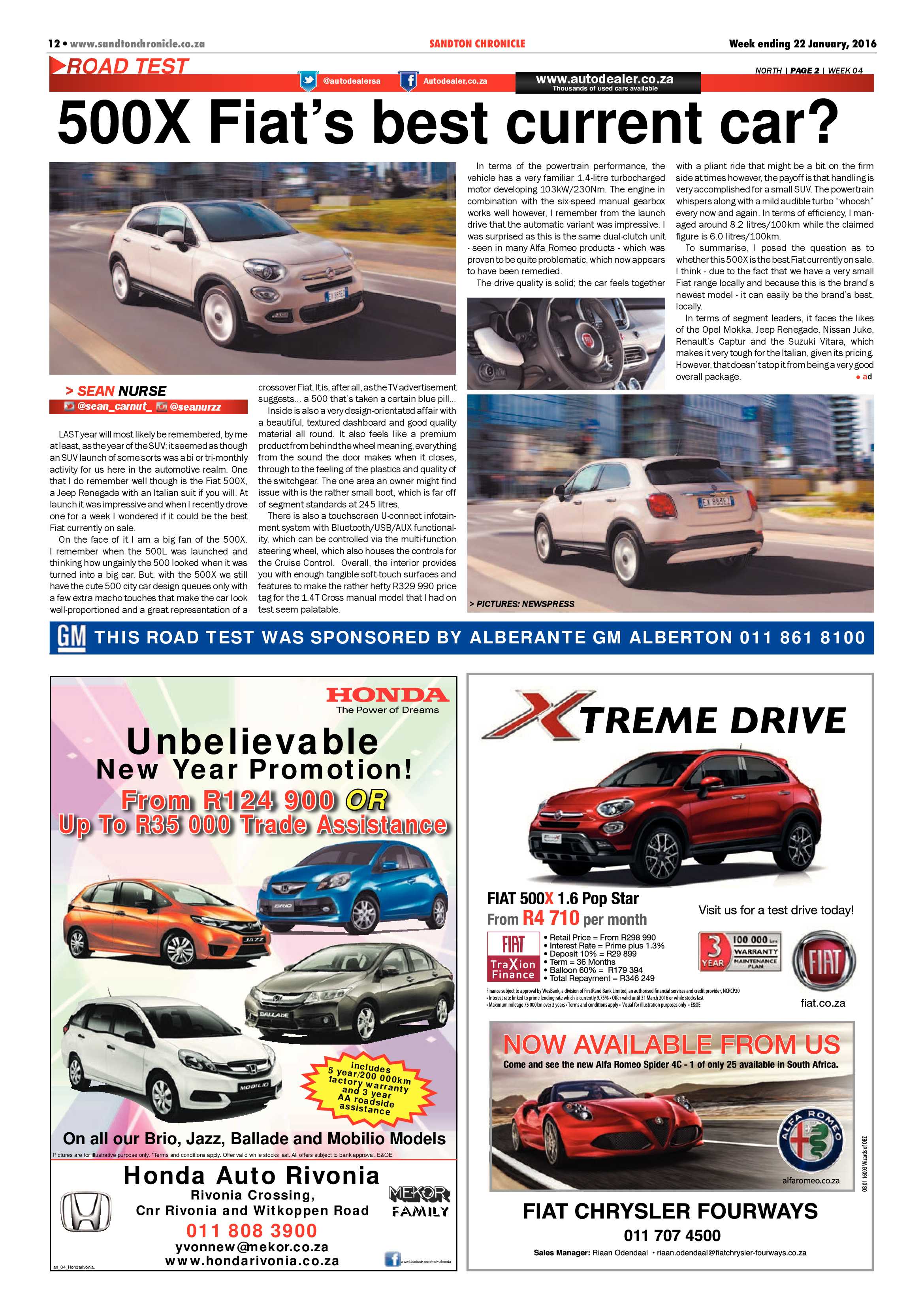 Sandton Chronicle 22 January 2016 page 12