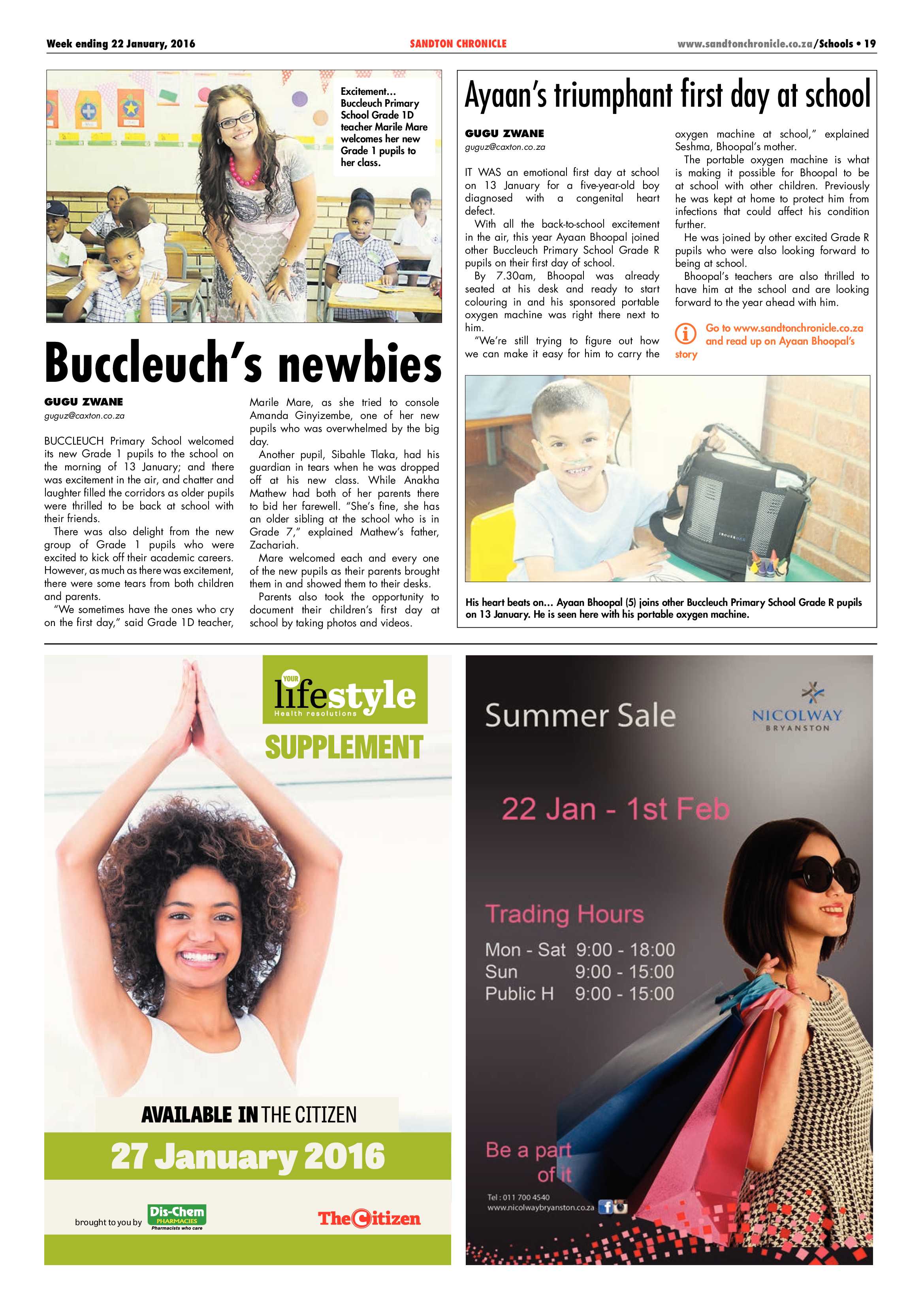 Sandton Chronicle 22 January 2016 page 19