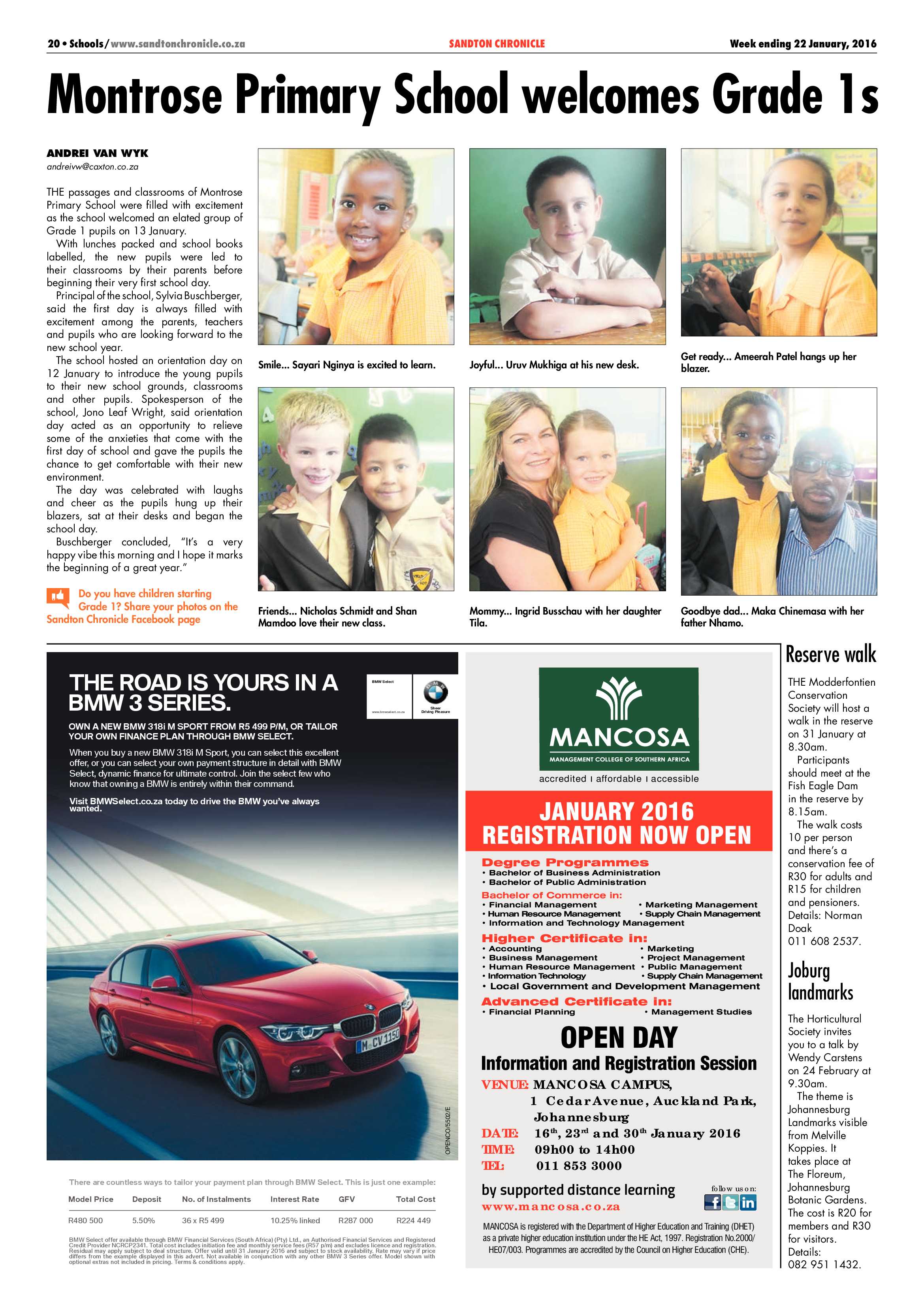 Sandton Chronicle 22 January 2016 page 20