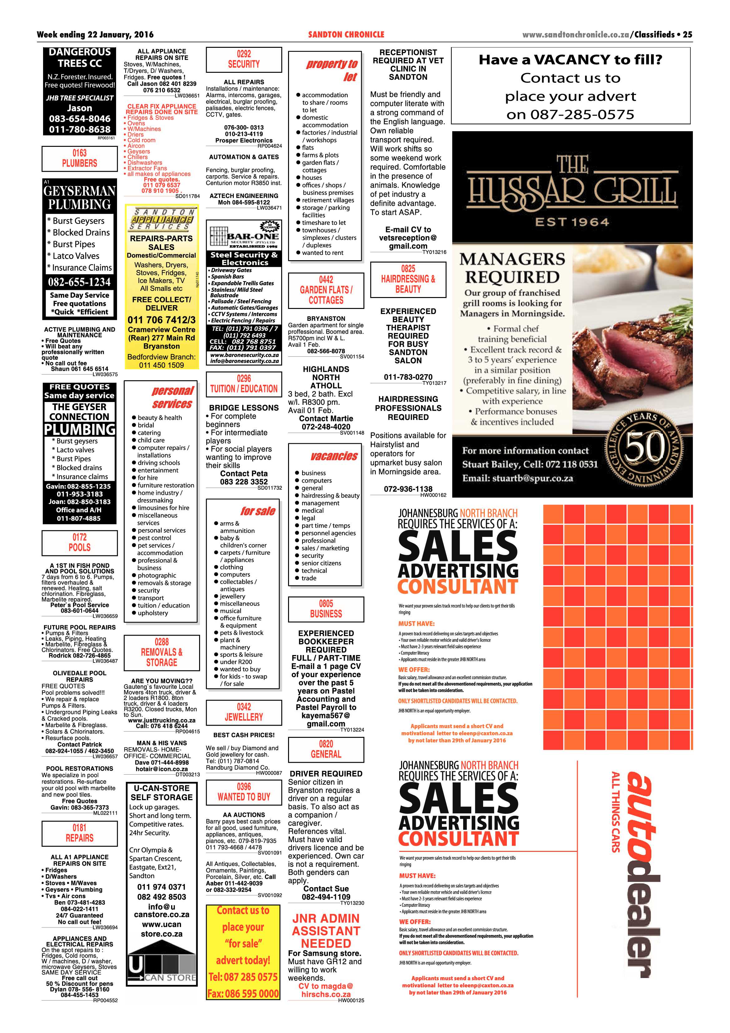 Sandton Chronicle 22 January 2016 page 25