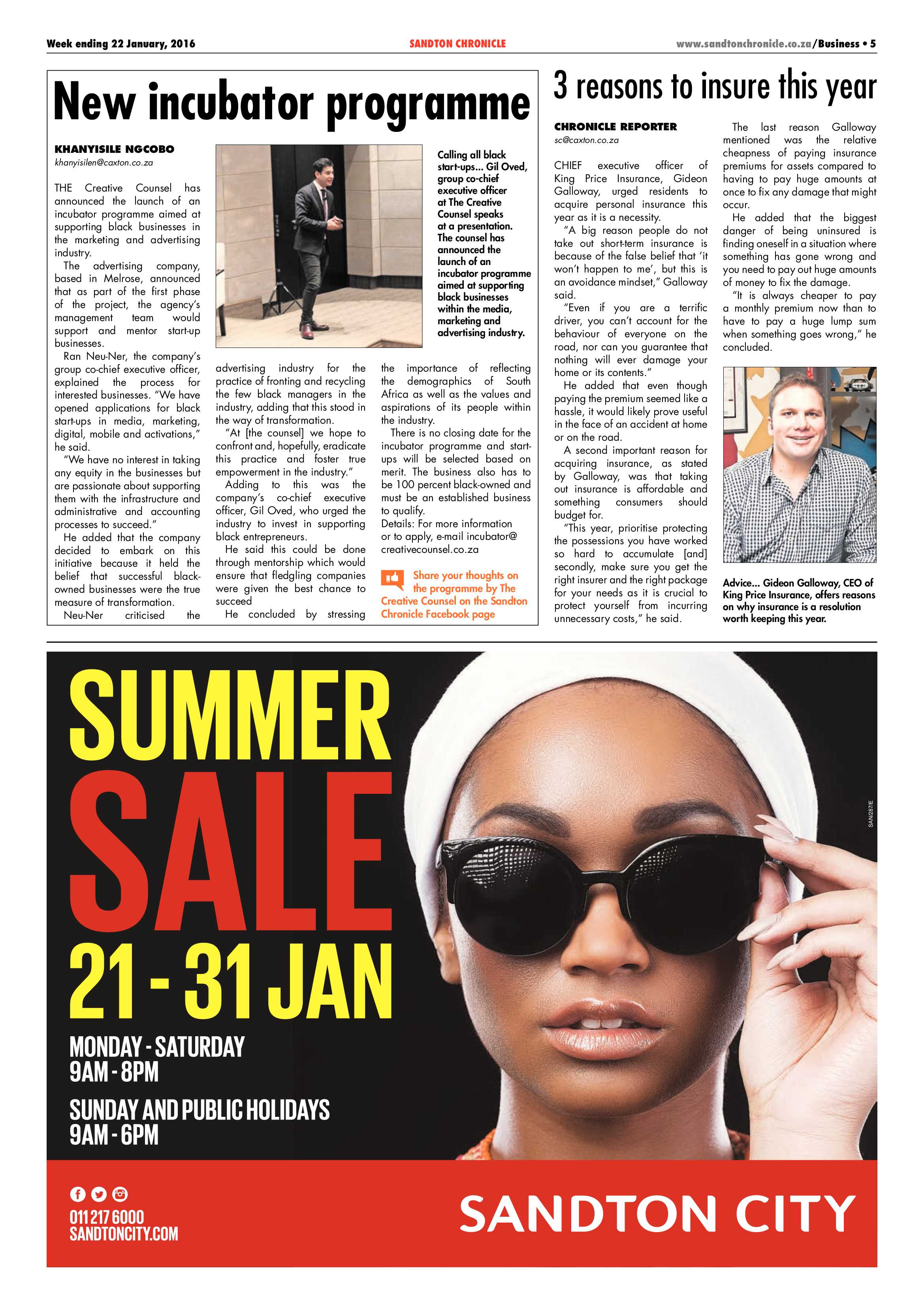 Sandton Chronicle 22 January 2016 page 5