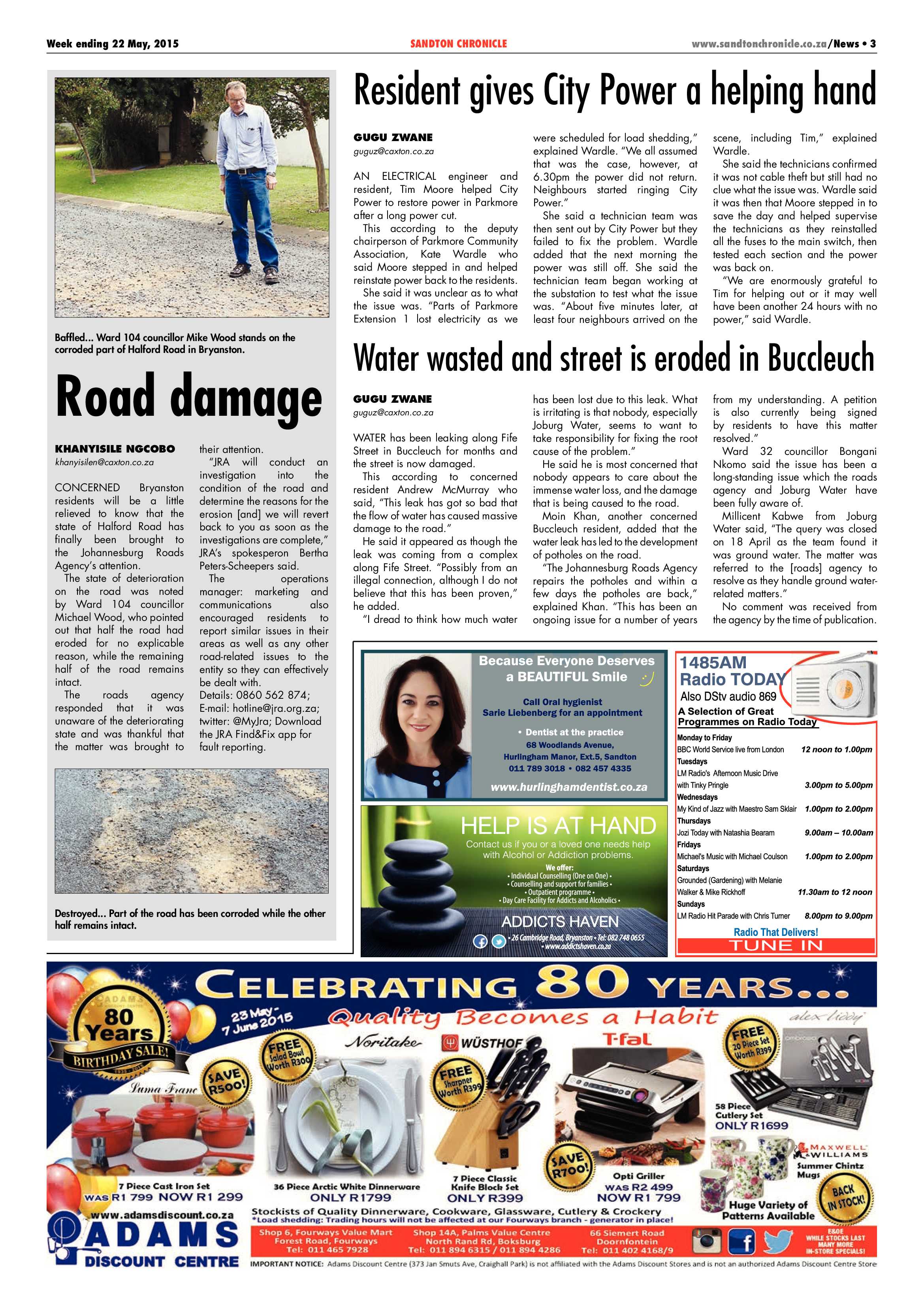 Sandton Chronicle 22 May 2015 page 3