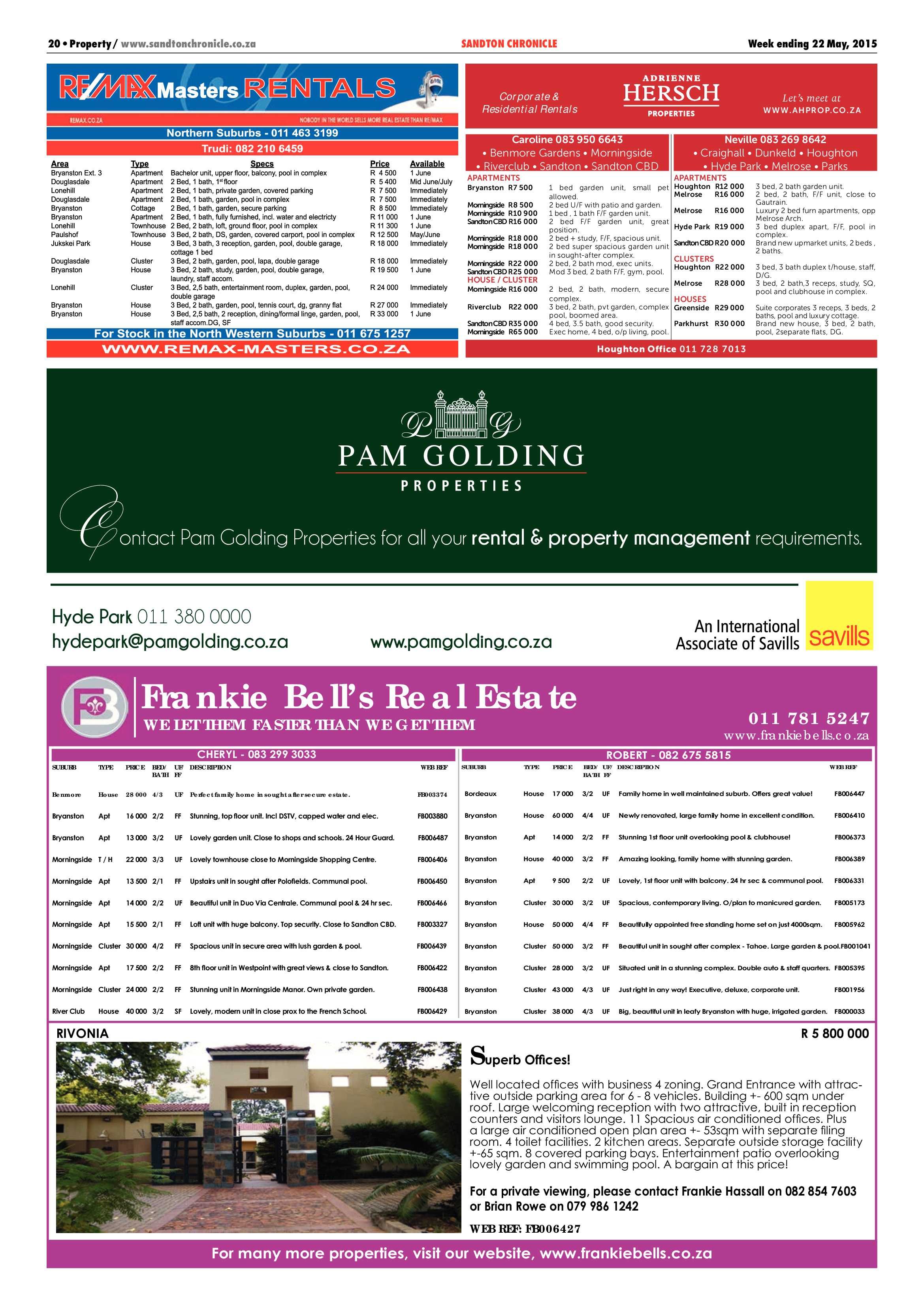 Sandton Chronicle 22 May 2015 page 32