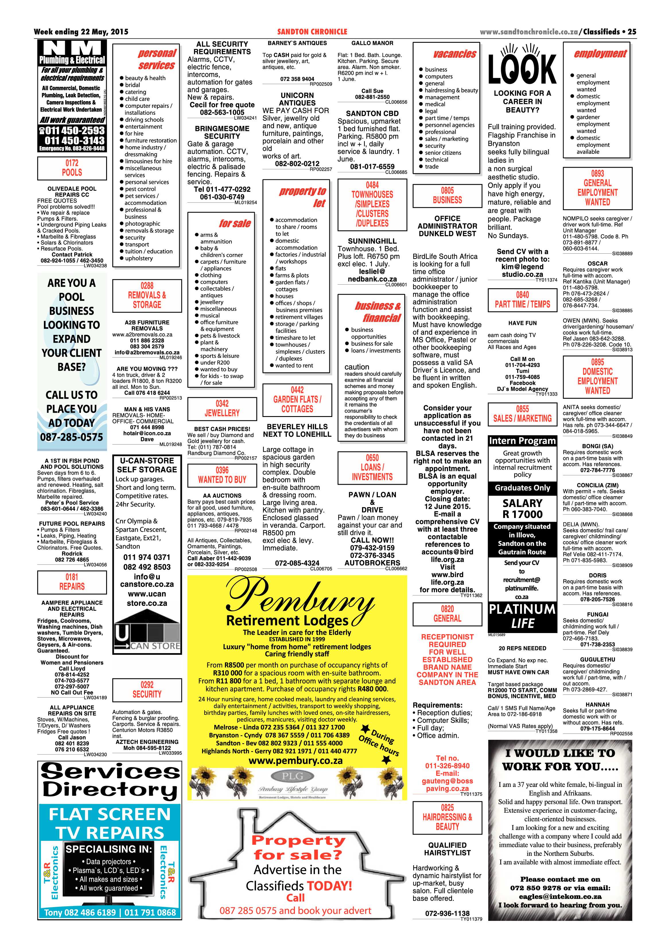 Sandton Chronicle 22 May 2015 page 37