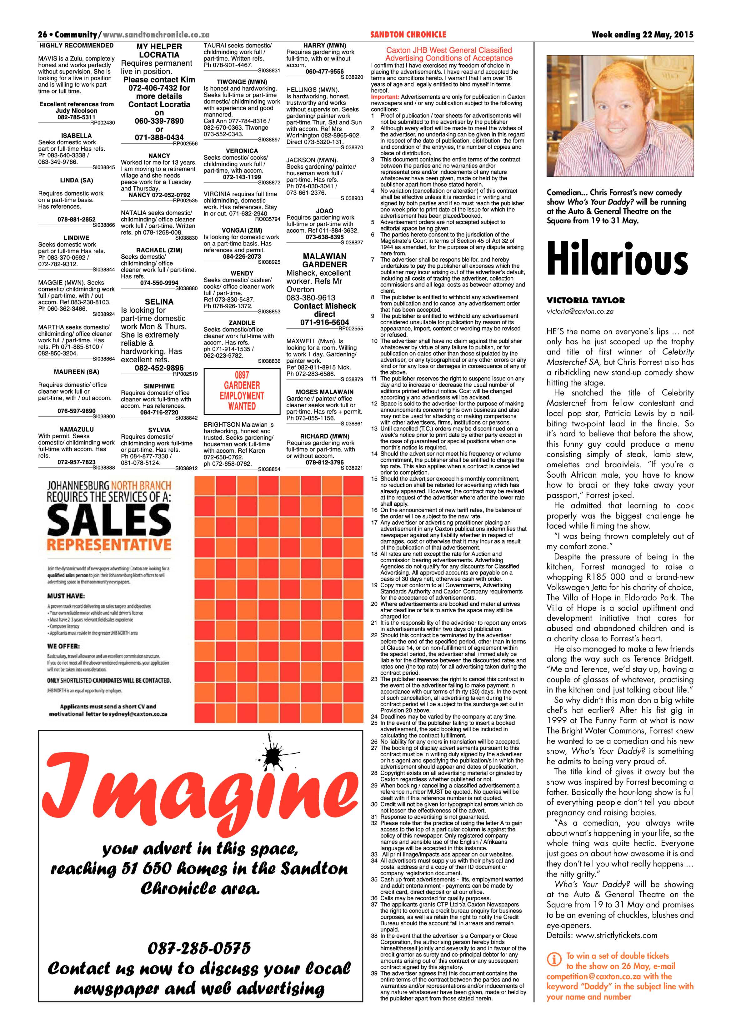 Sandton Chronicle 22 May 2015 page 38