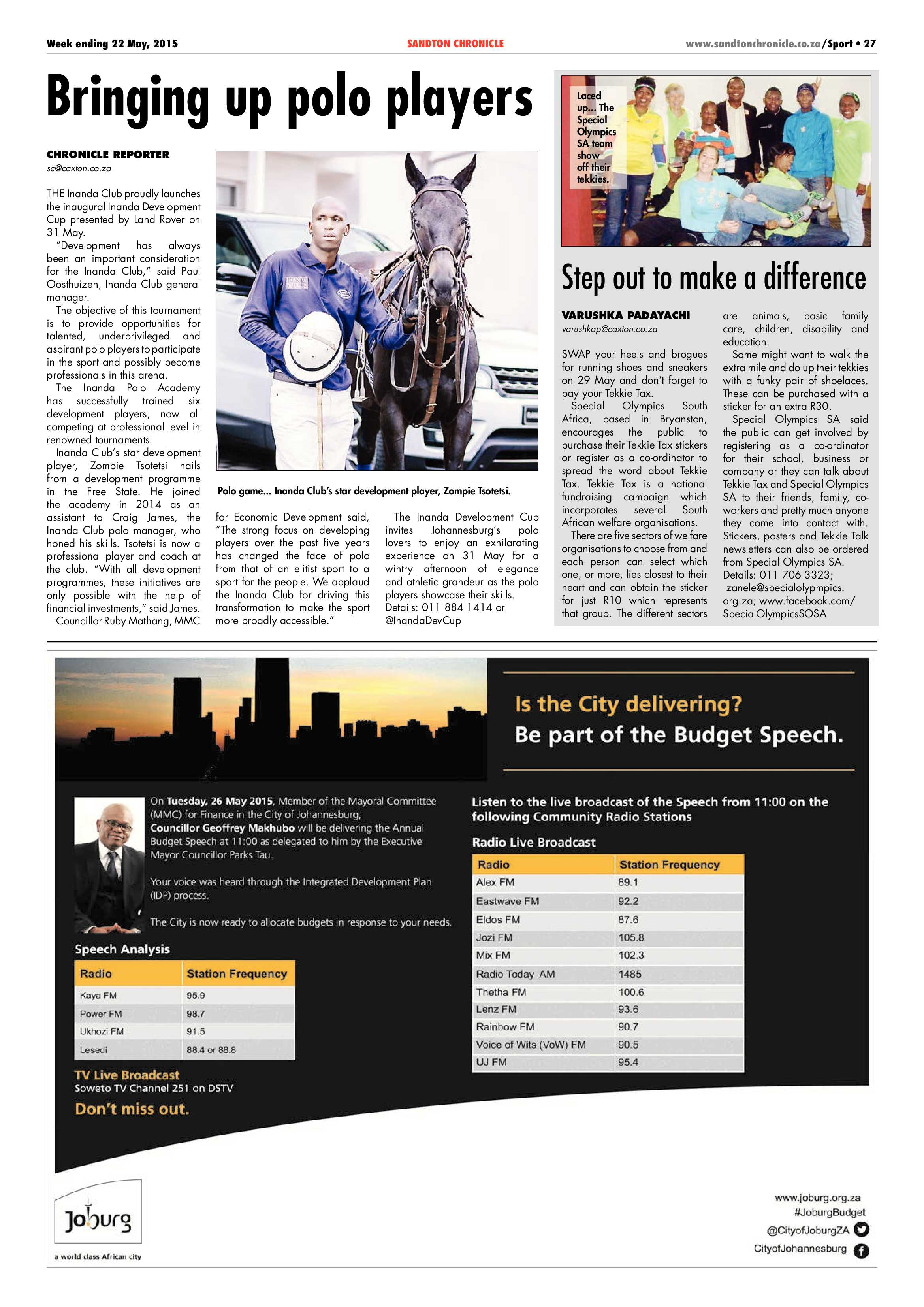 Sandton Chronicle 22 May 2015 page 39