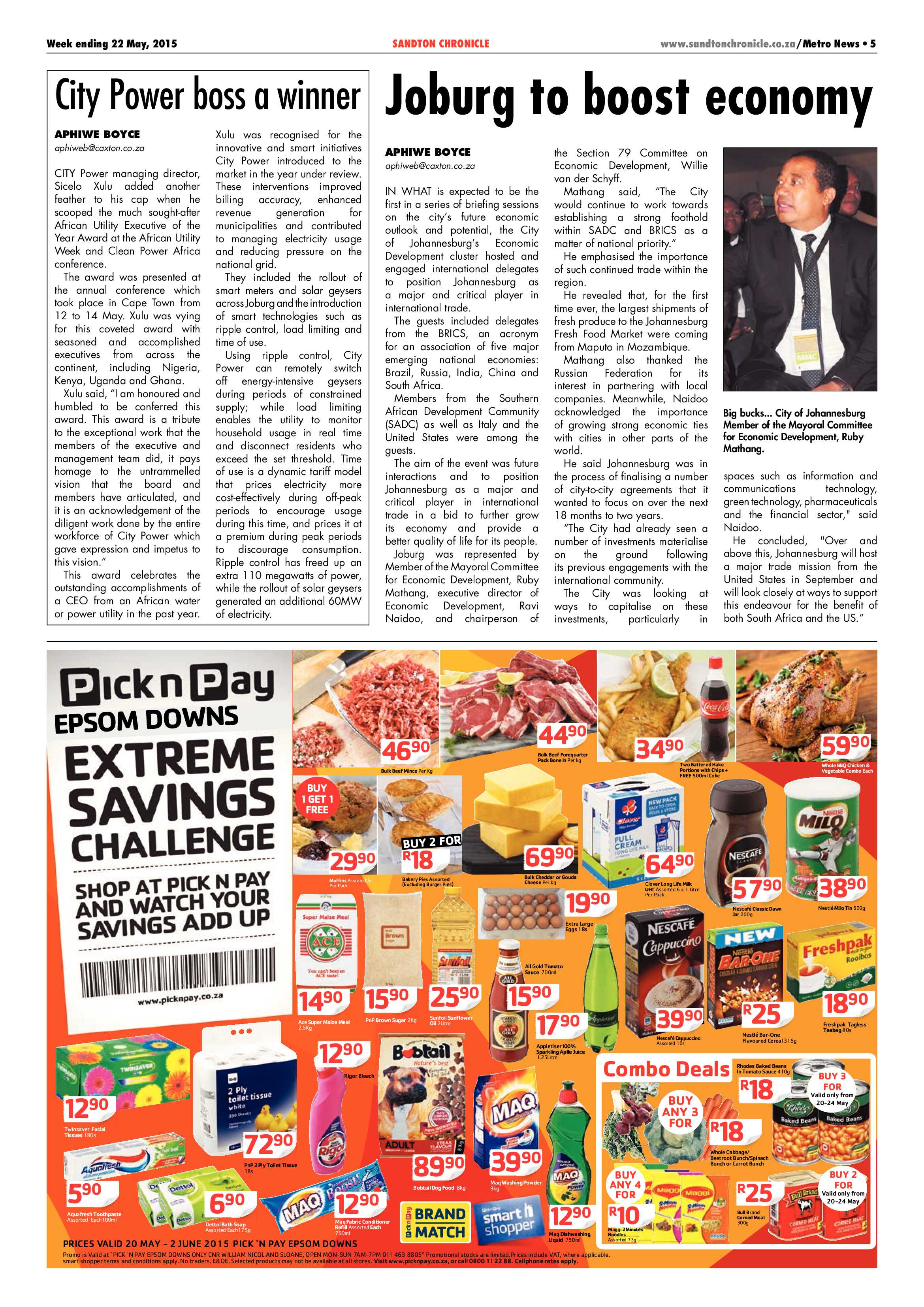 Sandton Chronicle 22 May 2015 page 5