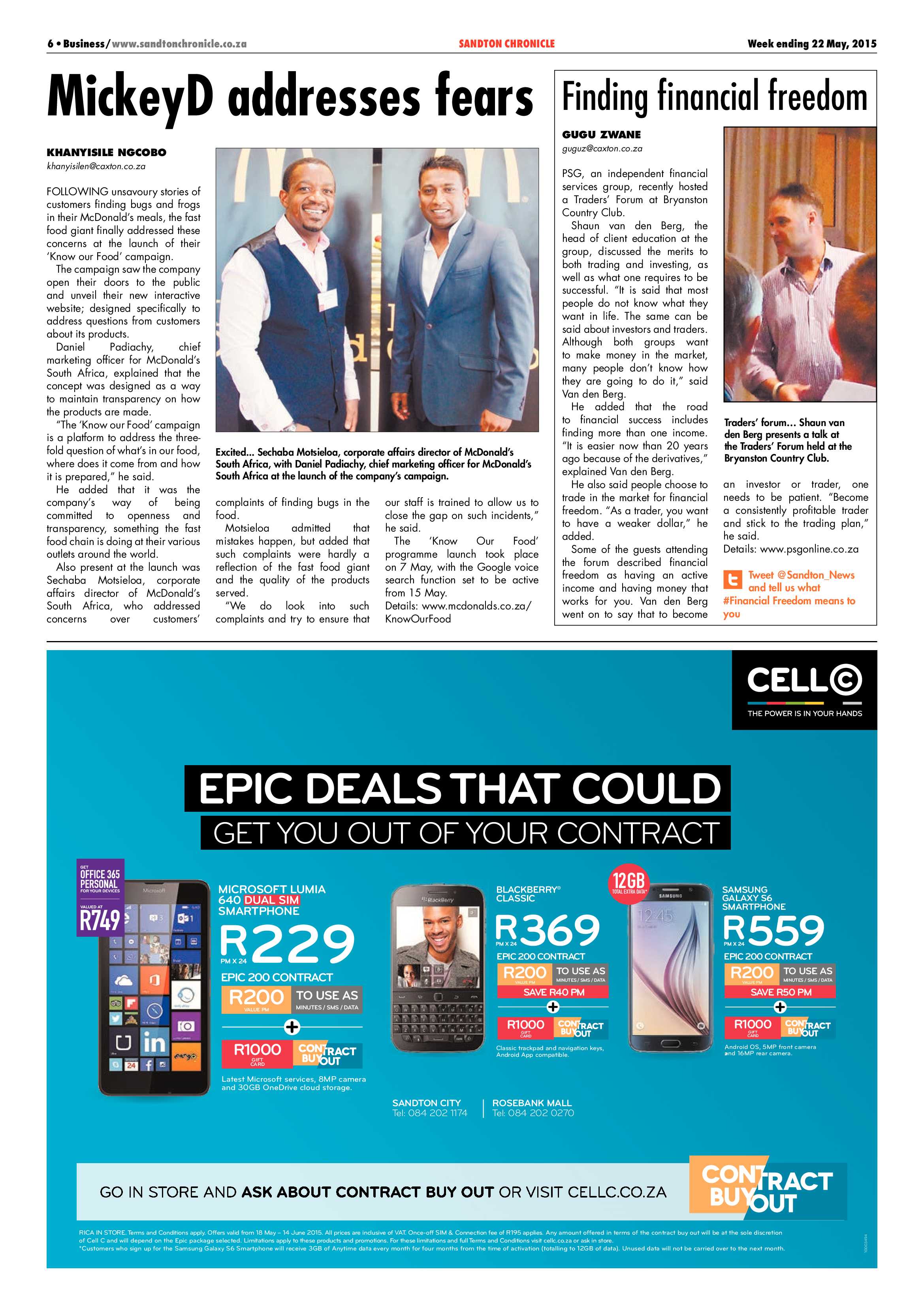 Sandton Chronicle 22 May 2015 page 6