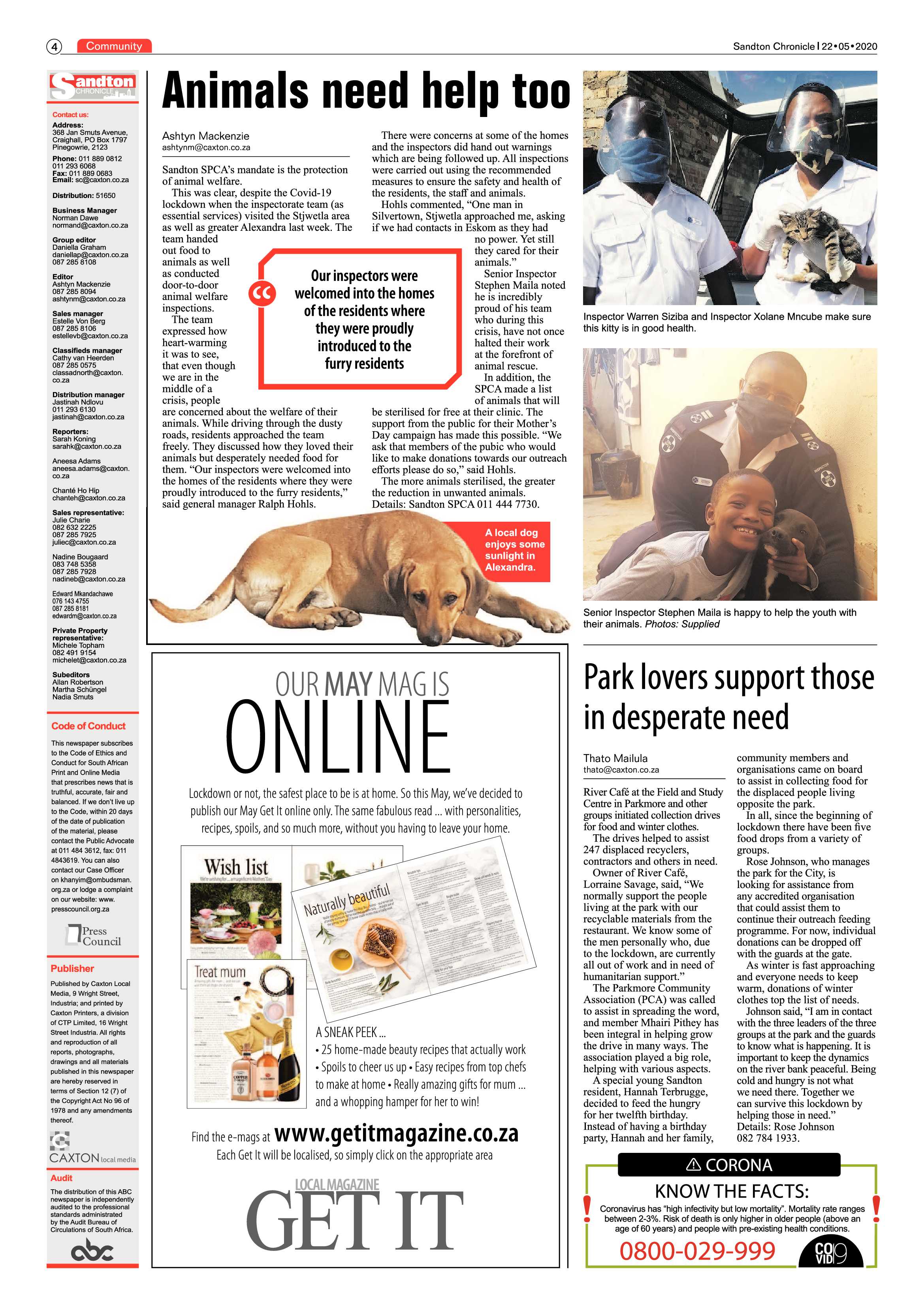 Sandton Chronicle 22 May 2020 page 4