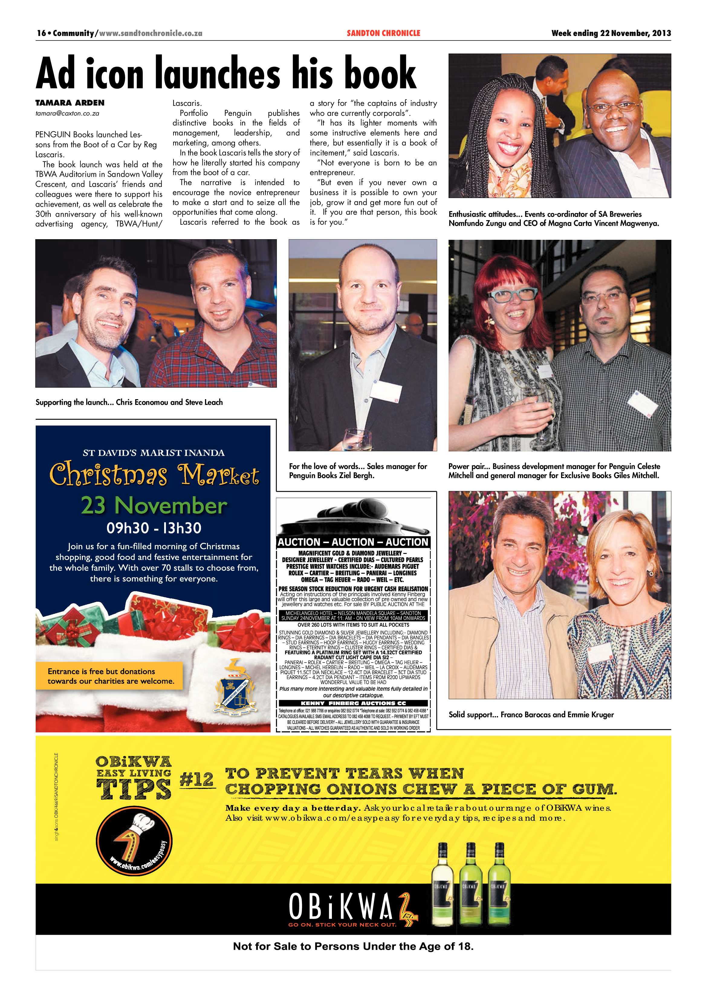 Sandton Chronicle 22 November 2013 page 16