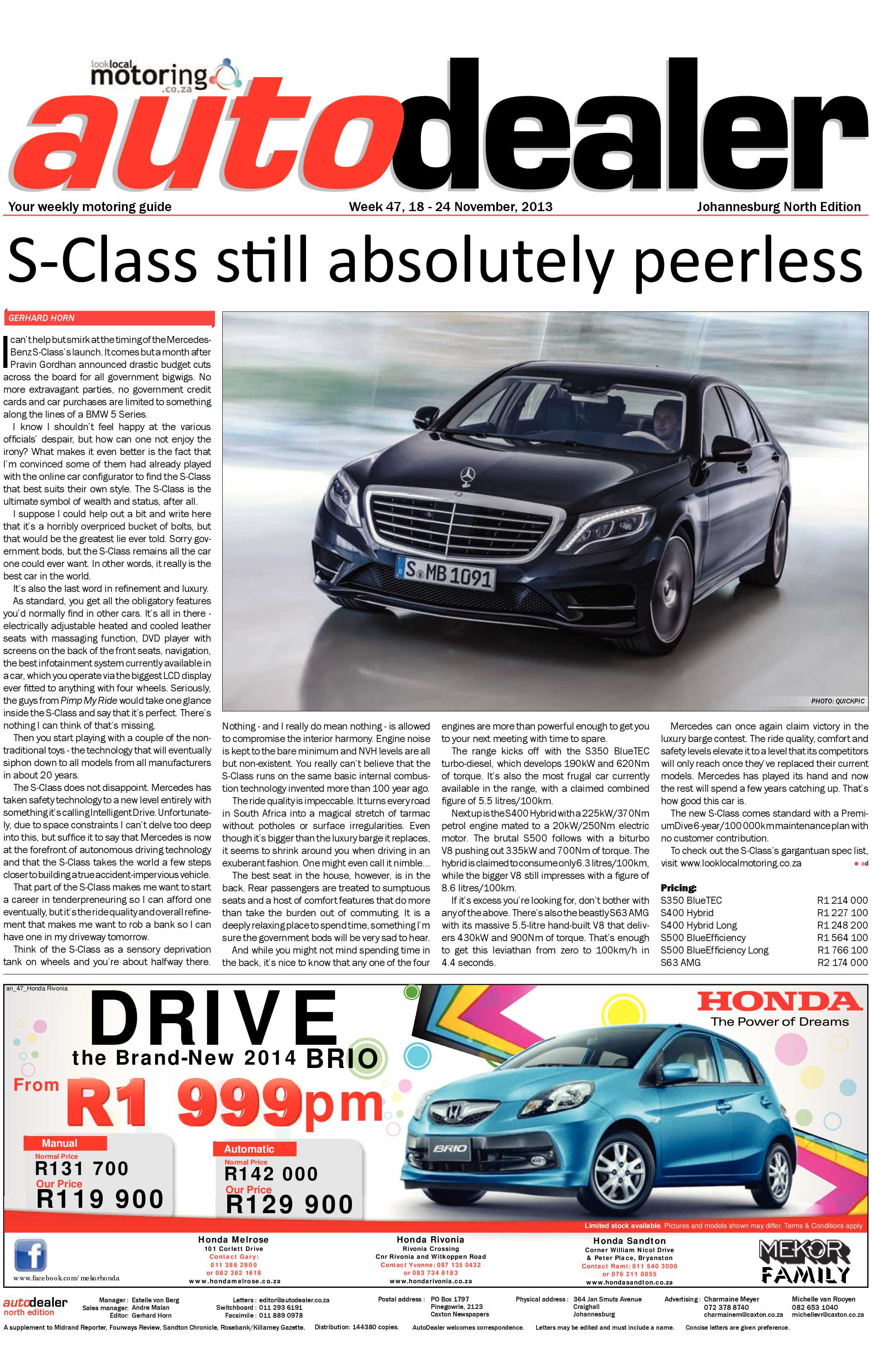 Sandton Chronicle 22 November 2013 page 21