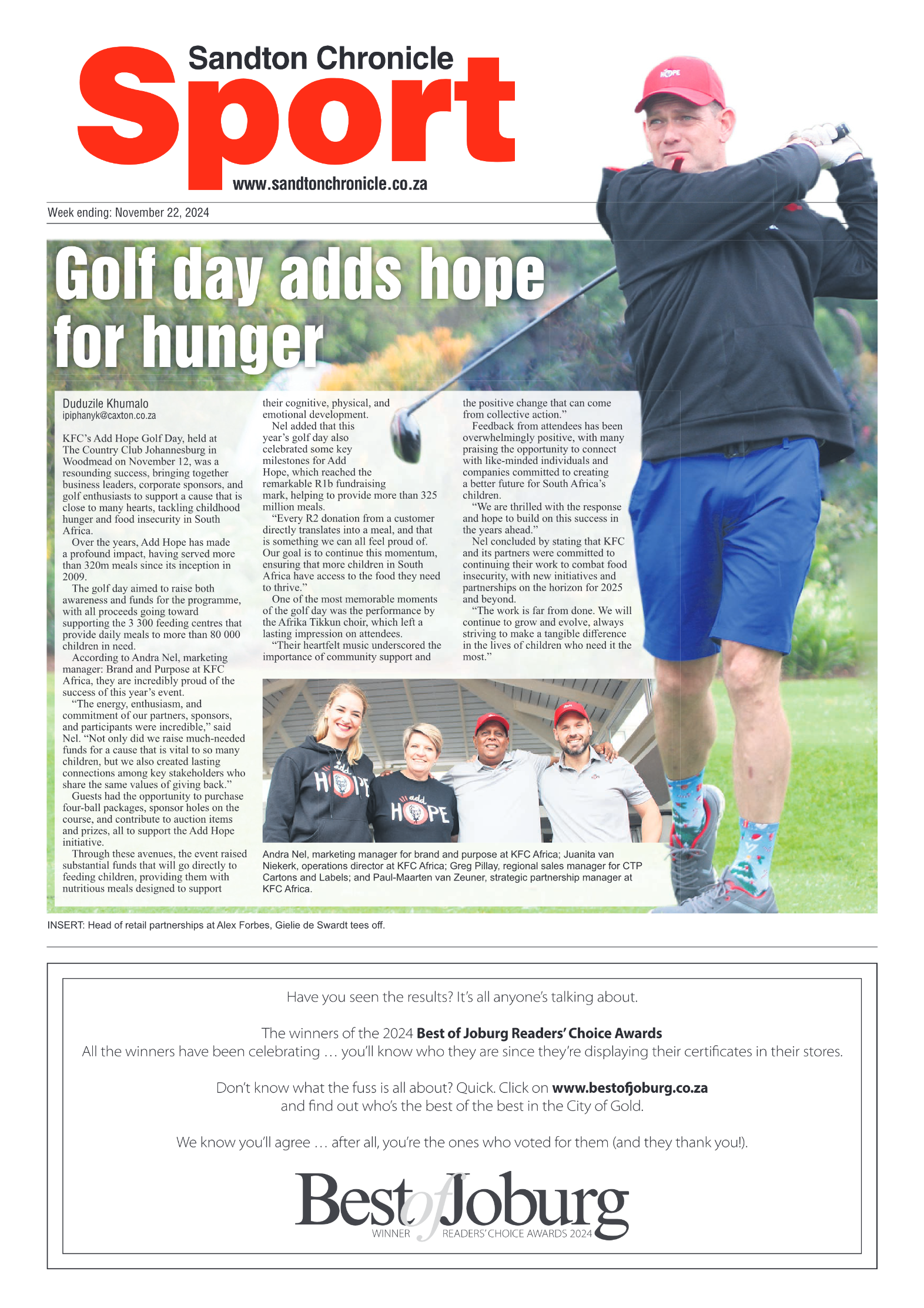 Sandton Chronicle 22 November 2024 page 12