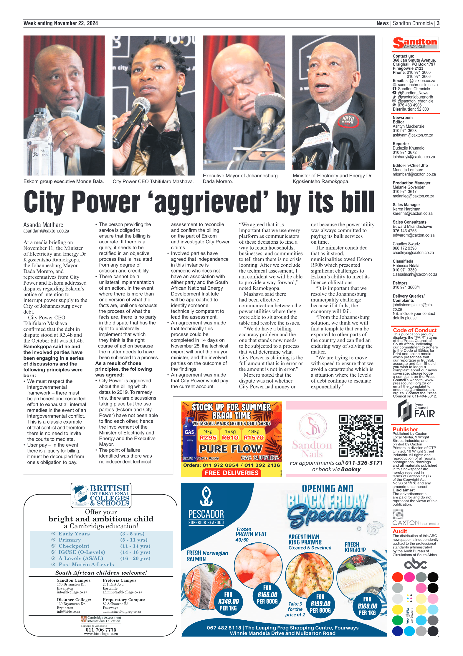 Sandton Chronicle 22 November 2024 page 3