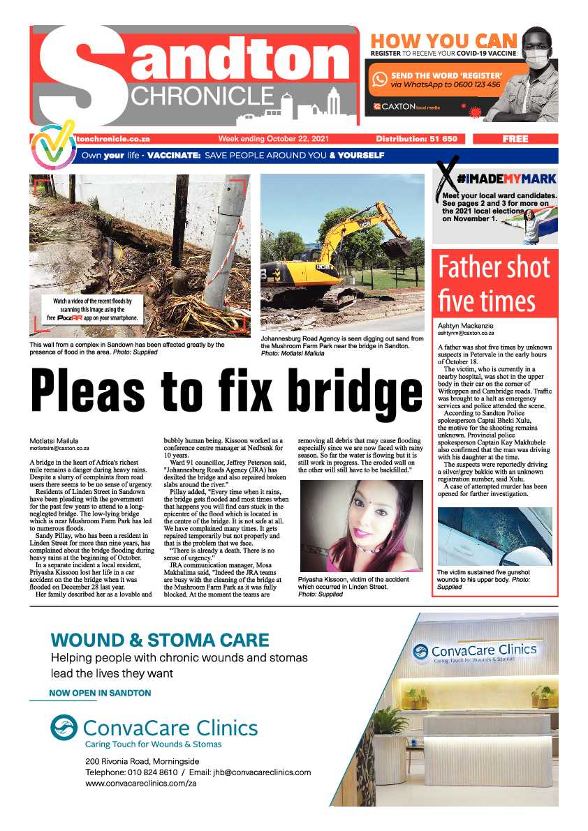 Sandton Chronicle 22 October 2021 page 1