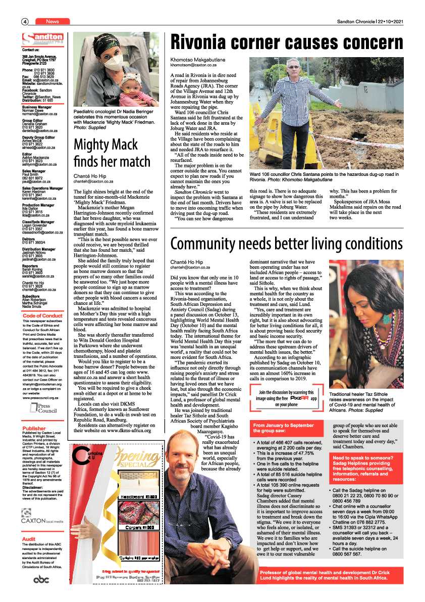 Sandton Chronicle 22 October 2021 page 4