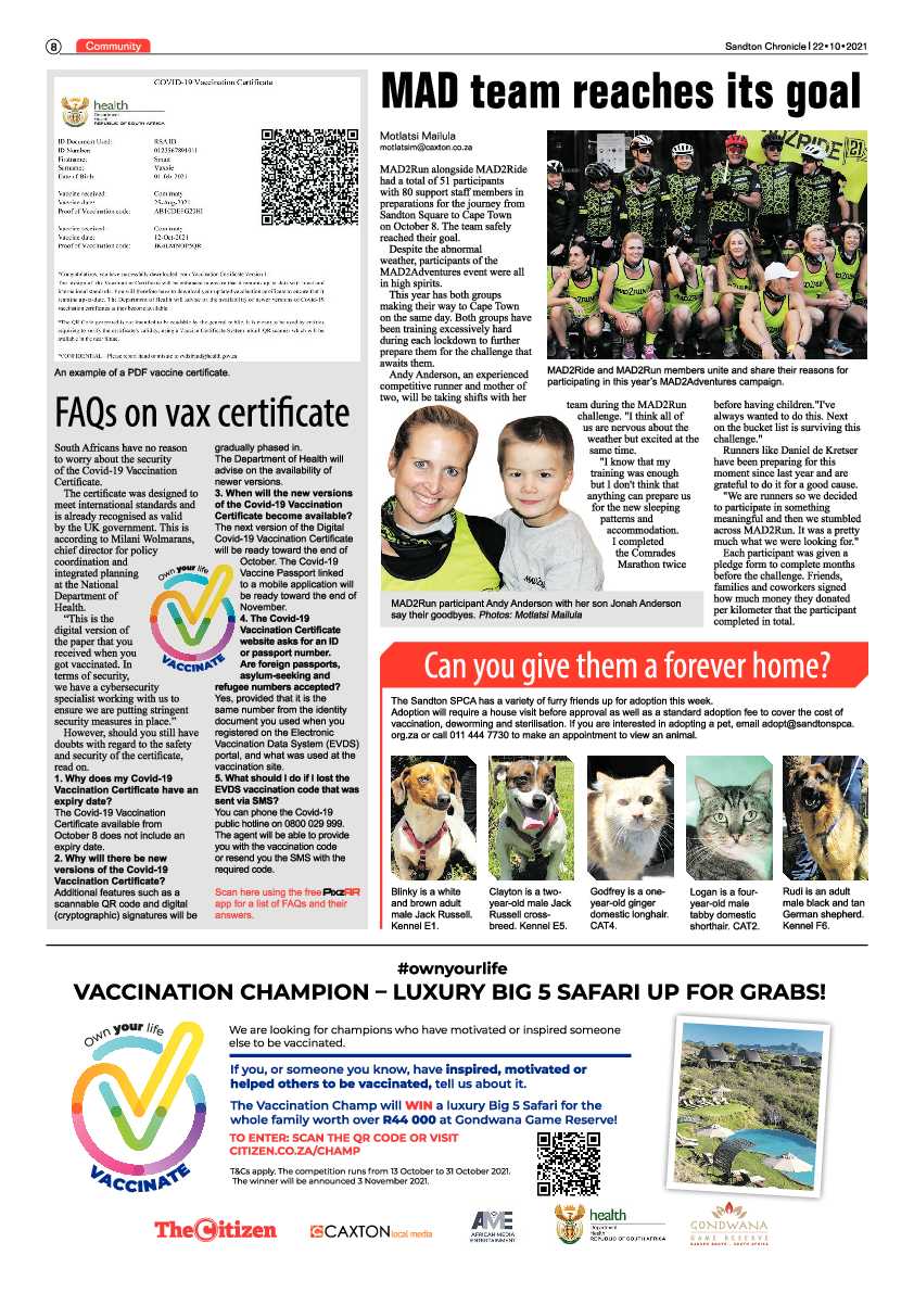 Sandton Chronicle 22 October 2021 page 8
