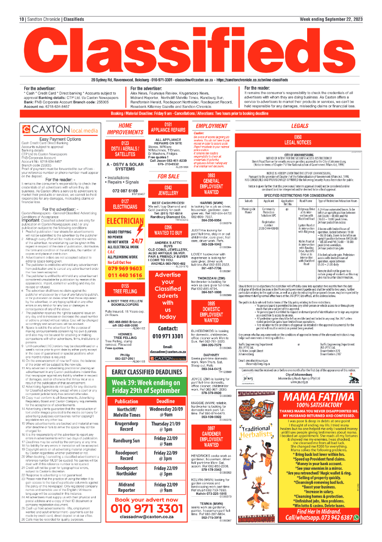 Sandton Chronicle 22 Sept 2023 page 10