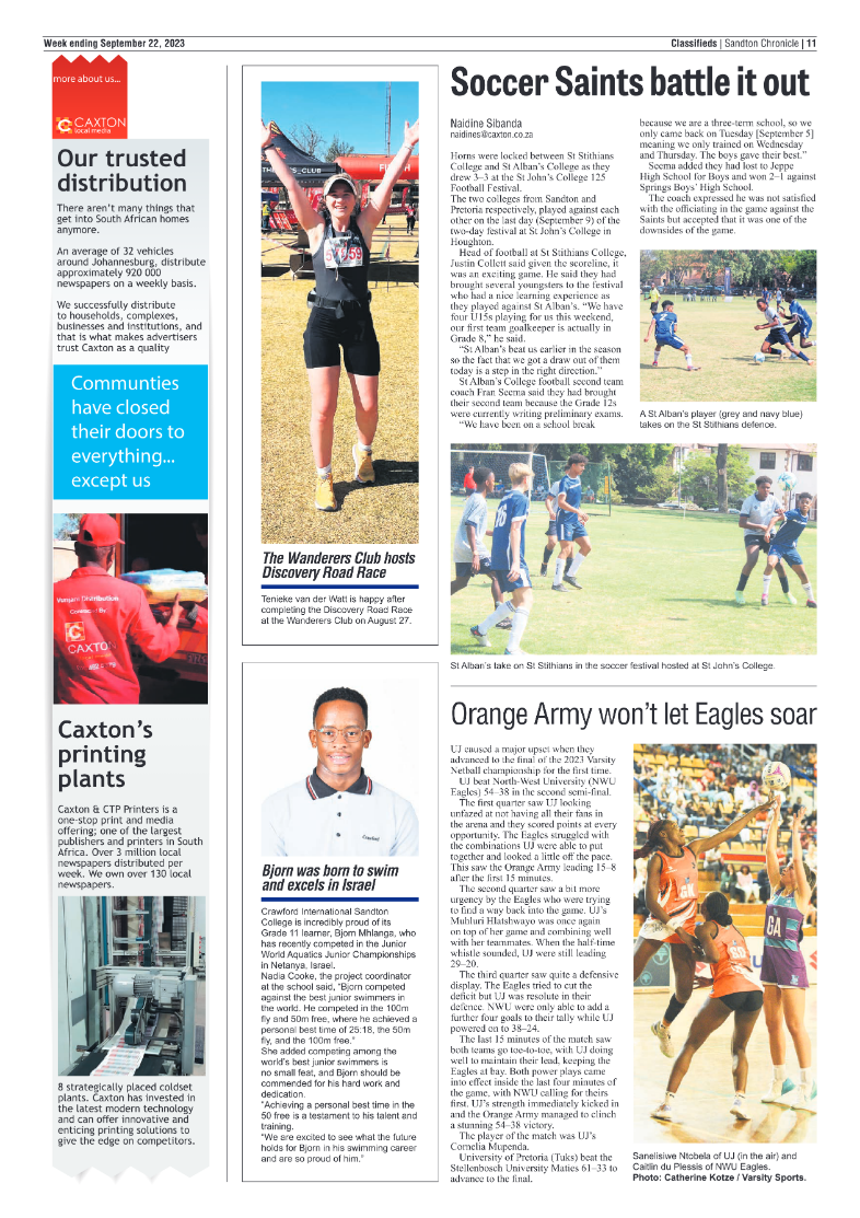 Sandton Chronicle 22 Sept 2023 page 11