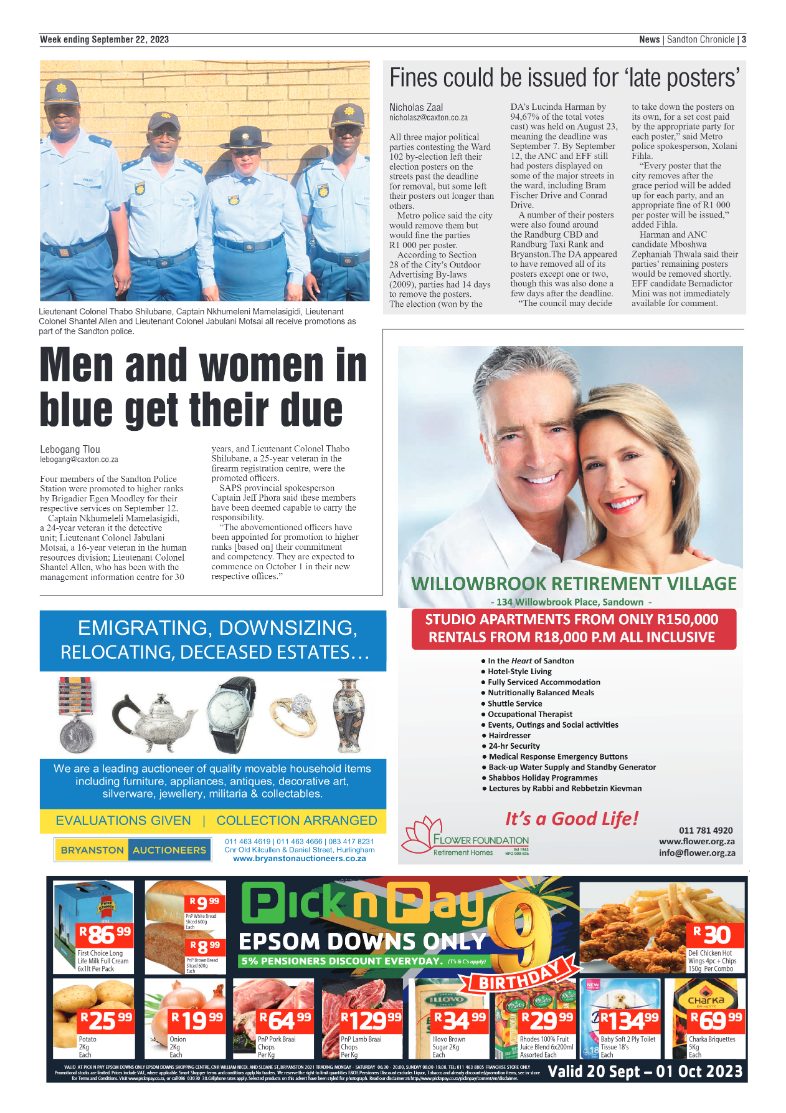 Sandton Chronicle 22 Sept 2023 page 3
