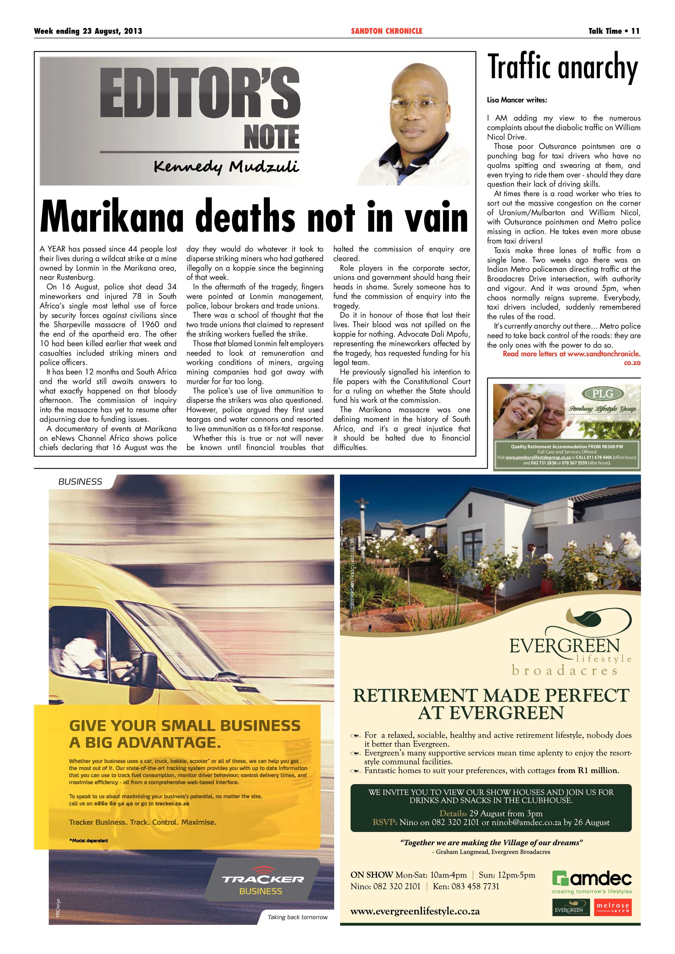 Sandton Chronicle 23 August 2013 page 11