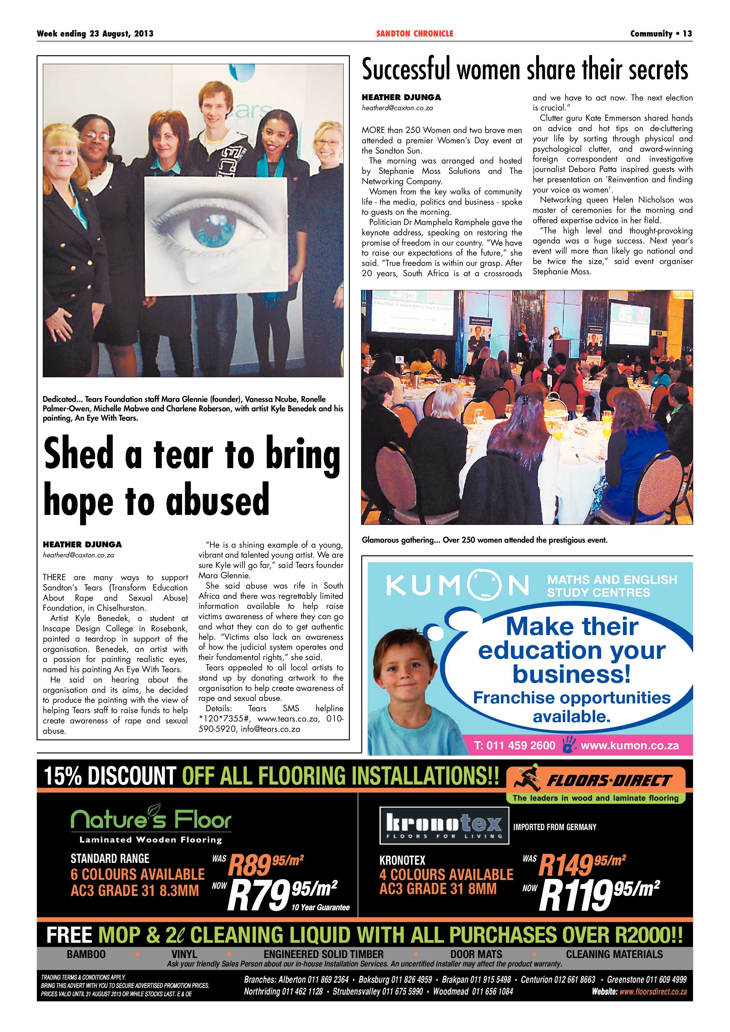 Sandton Chronicle 23 August 2013 page 13
