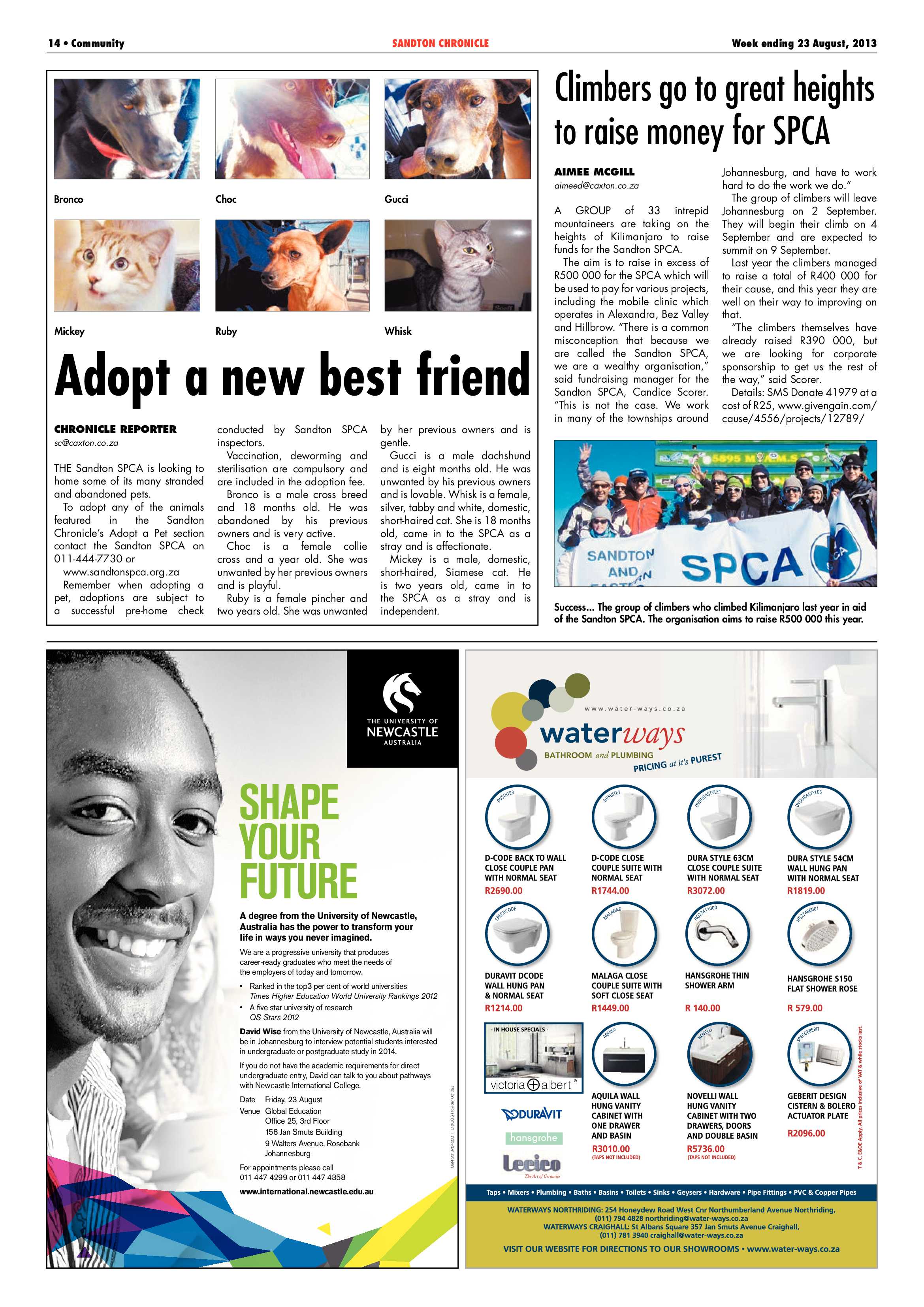 Sandton Chronicle 23 August 2013 page 14