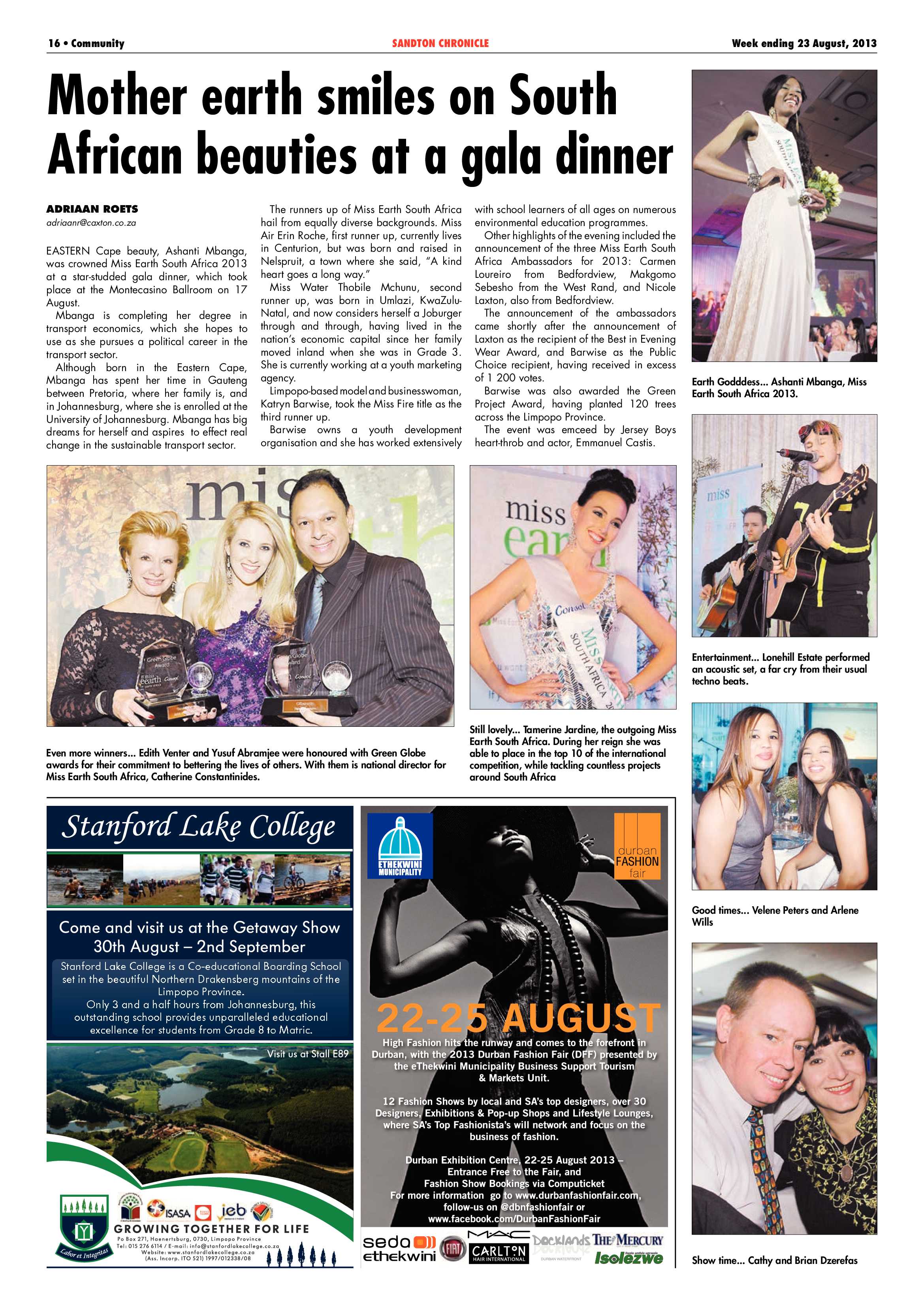 Sandton Chronicle 23 August 2013 page 16