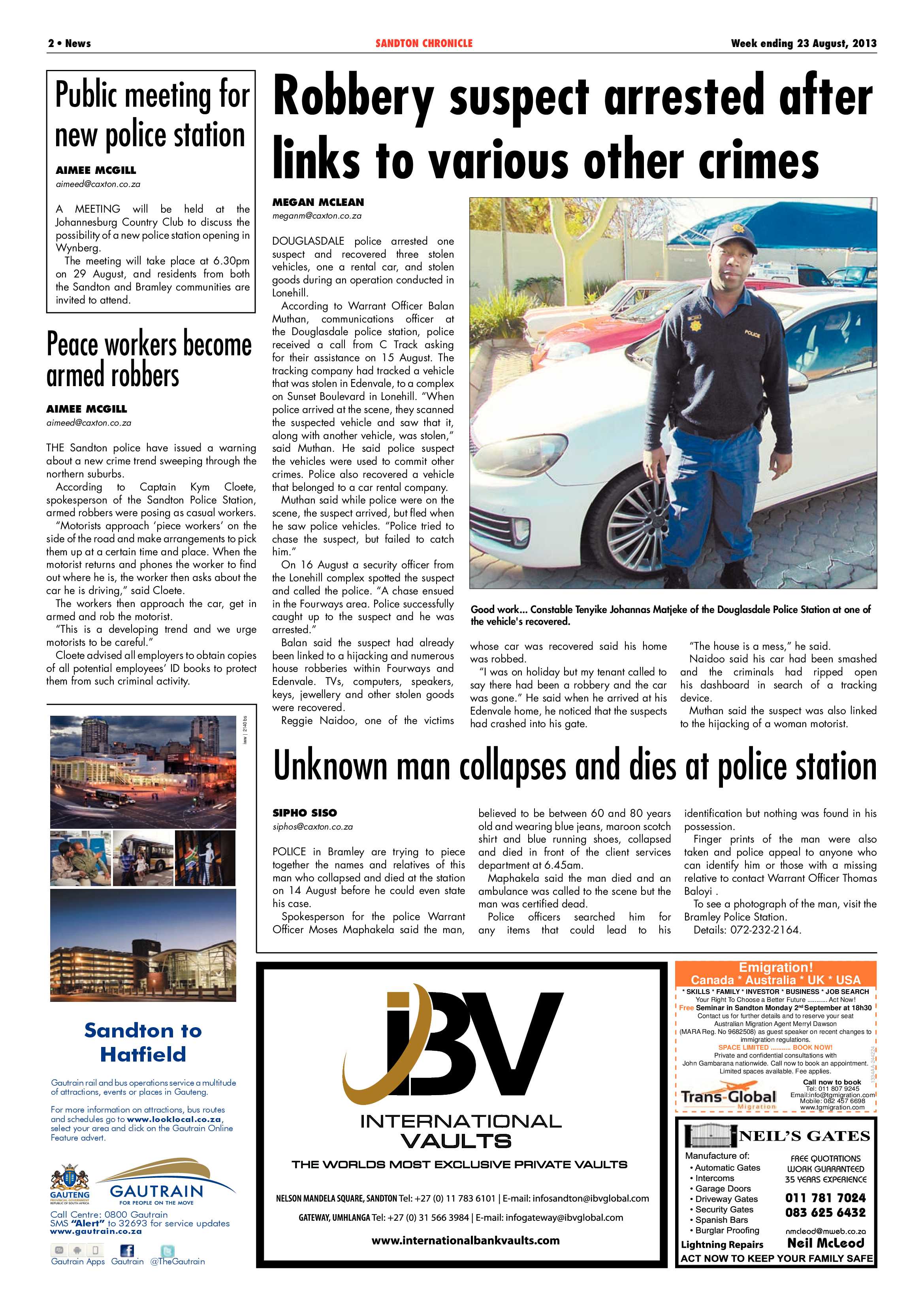 Sandton Chronicle 23 August 2013 page 2