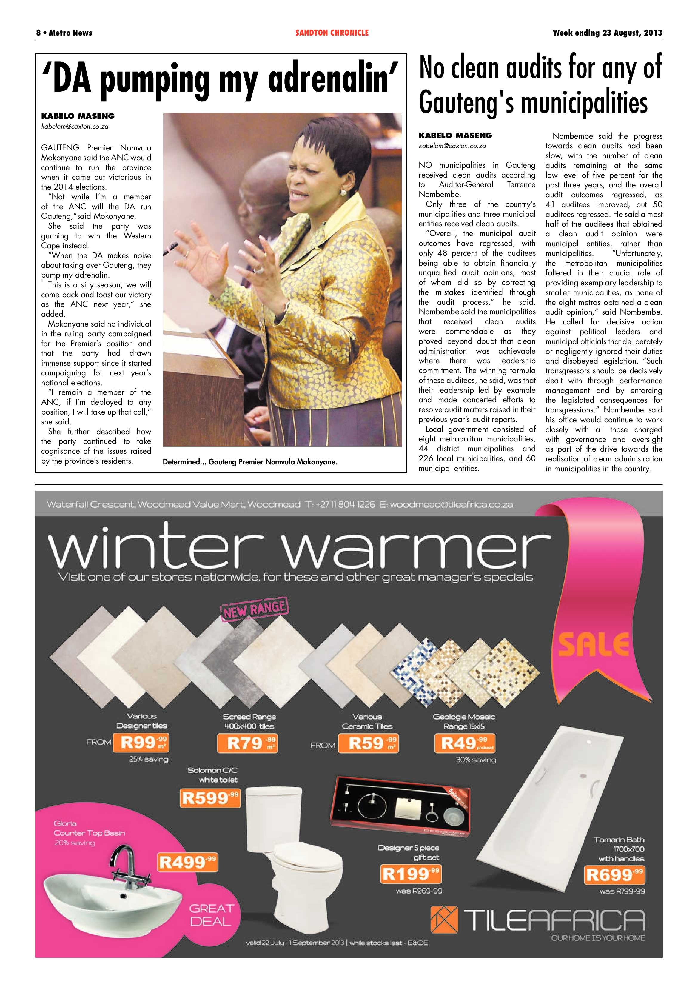 Sandton Chronicle 23 August 2013 page 8