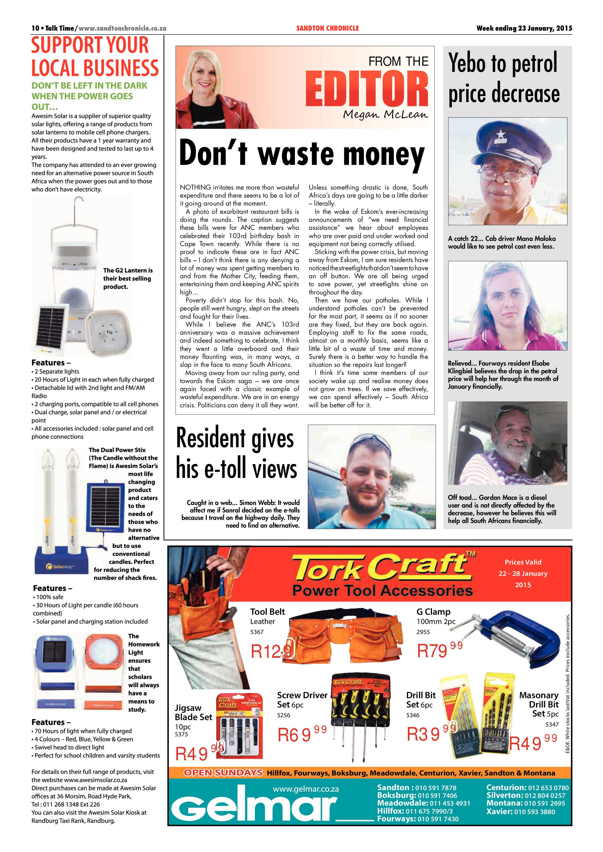 Sandton Chronicle 23 January 2015 page 10
