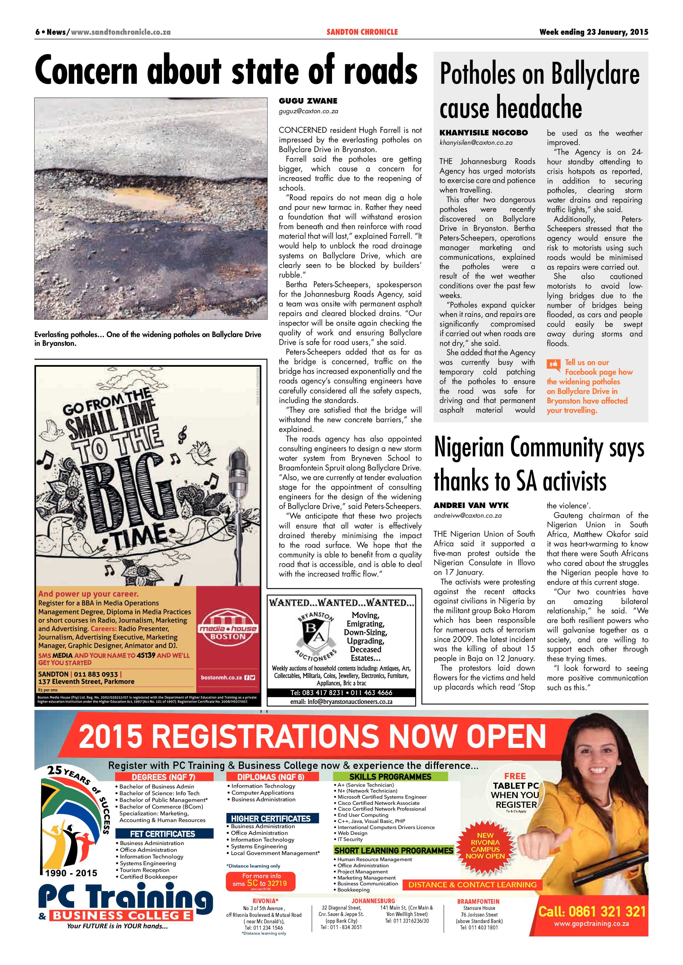 Sandton Chronicle 23 January 2015 page 6