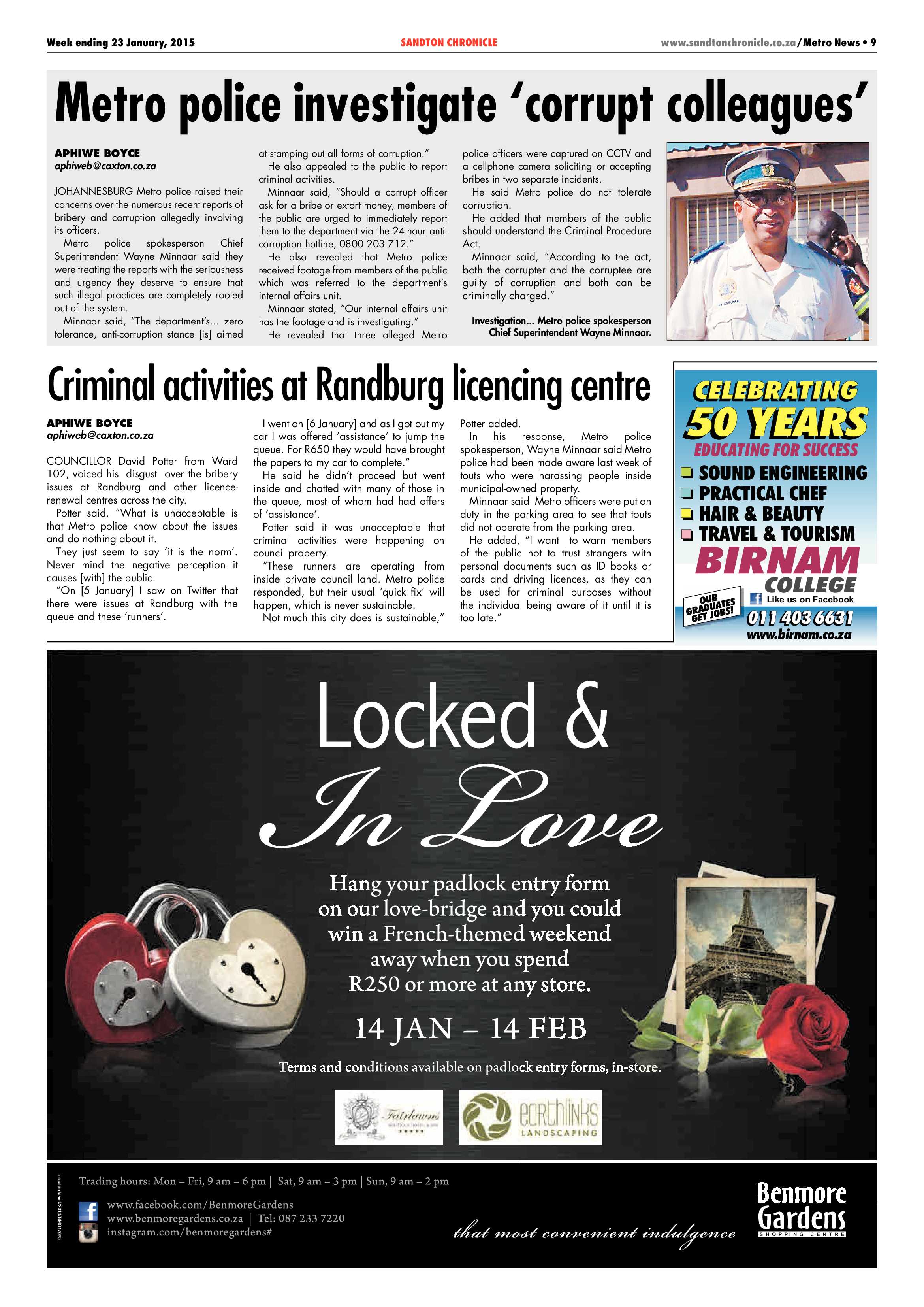 Sandton Chronicle 23 January 2015 page 9