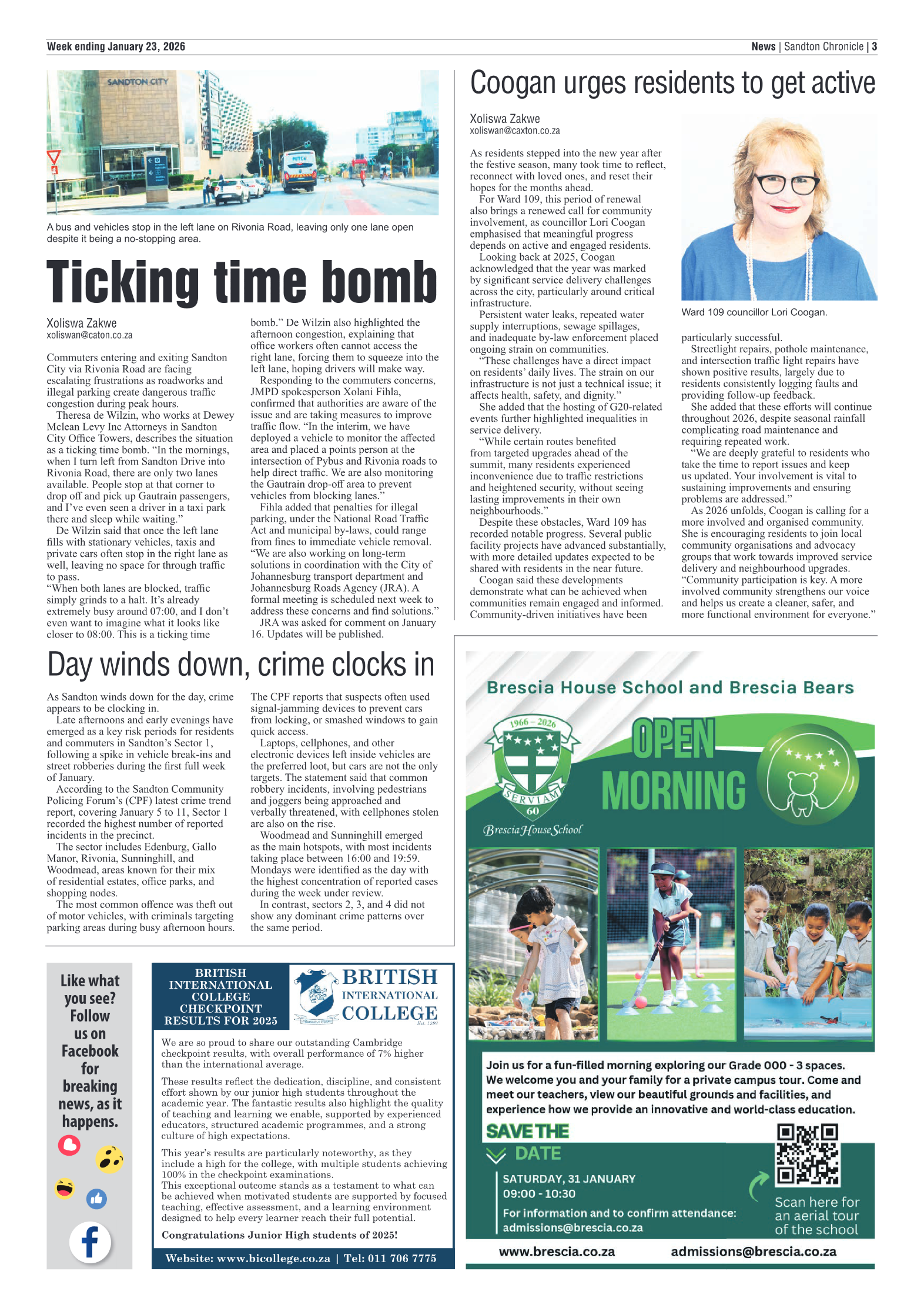 Sandton Chronicle 23 January 2026 page 3