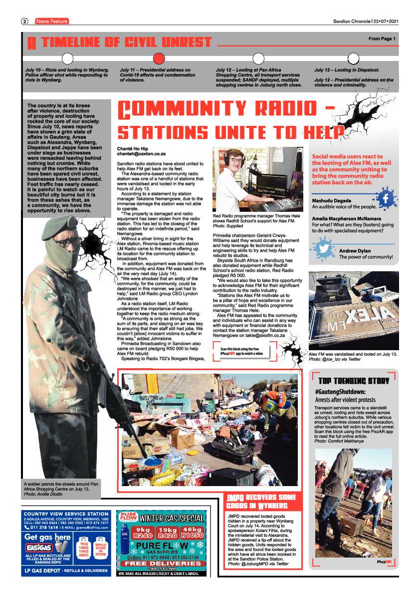 Sandton Chronicle  23 July 2021 page 2
