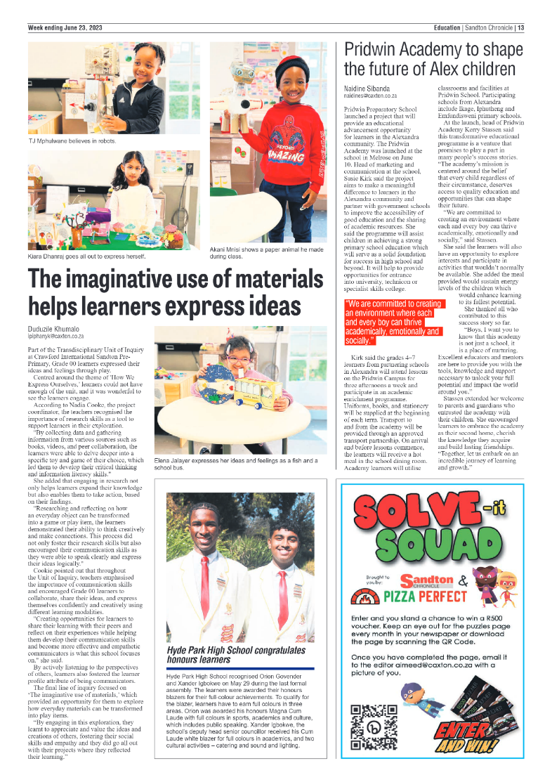 Sandton Chronicle 23 June 2023 page 13