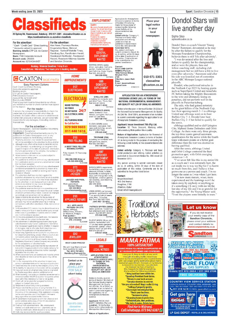 Sandton Chronicle 23 June 2023 page 15